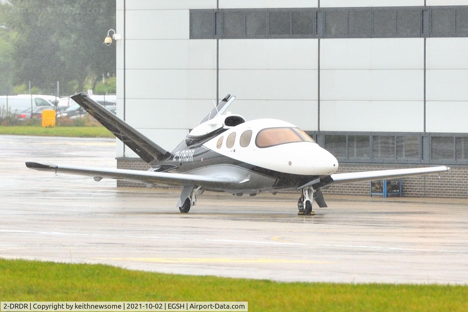 2-DRDR, 2020 Cirrus SF-50 Vision. C/N 0216, Just arrived at very wet Norwich.