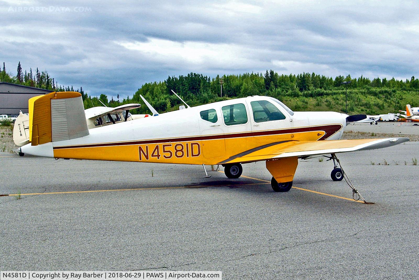 N4581D, 1956 Beech G35 Bonanza C/N D-4762, N4581D   Beech G35 Bonanza [D-4762] Wasilla~N 29/06/2018