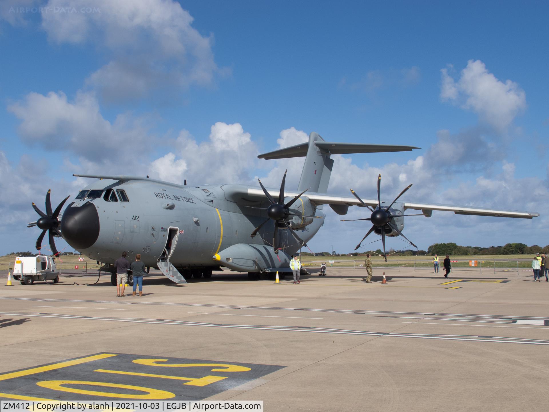 ZM412, 2016 Airbus A400M-180 Atlas C.1 C/N 042, Parked and open for some visitors after a night stop at Guernsey