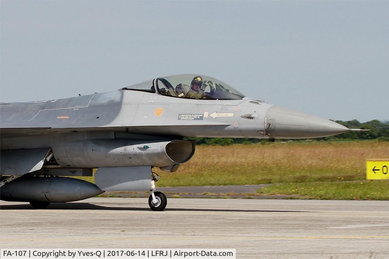 FA-107, 1980 SABCA F-16AM Fighting Falcon C/N 6H-107, SABCA F-16AM Fighting Falcon, Taxiing to flight line, Landivisiau Naval Air Base (LFRJ) Tiger Meet 2017