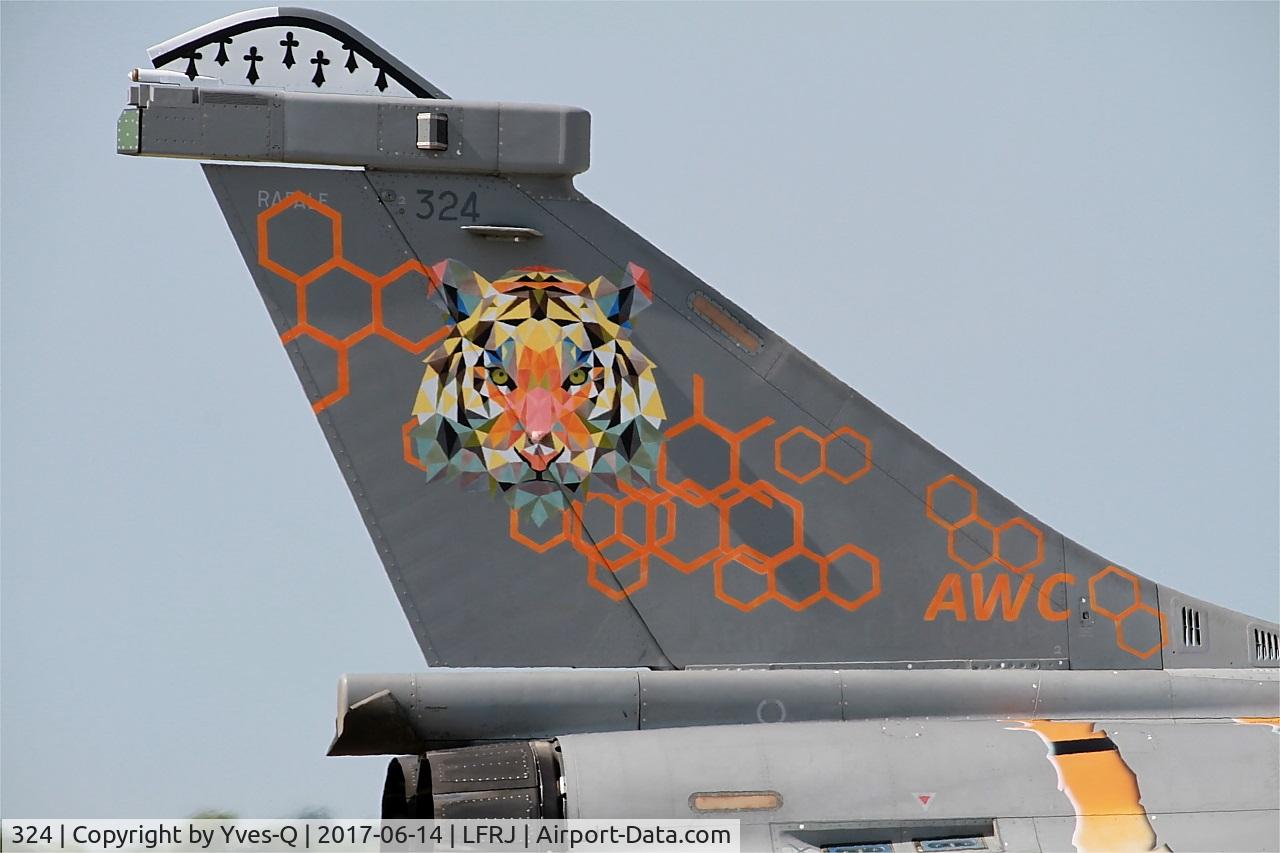 324, Dassault Rafale B C/N 324a, Dassault Rafale B, Tail close up view, Landivisiau Naval Air Base (LFRJ) Tiger Meet 2017