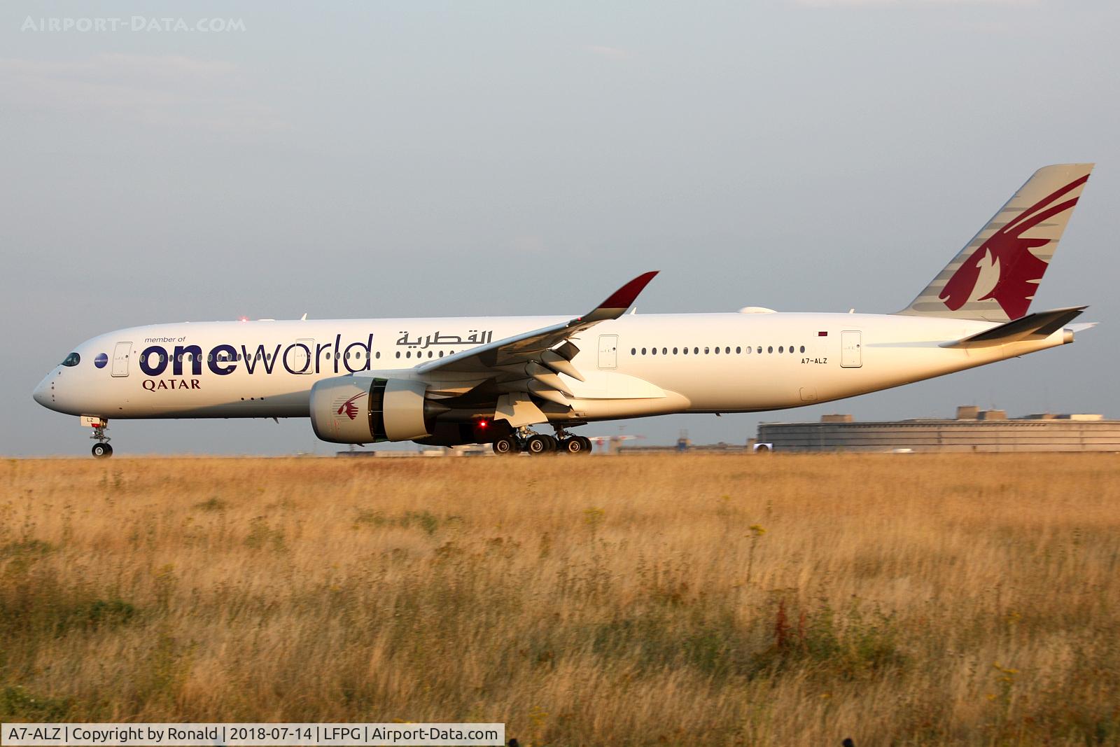 A7-ALZ, 2018 Airbus A350-941 C/N 143, at cdg