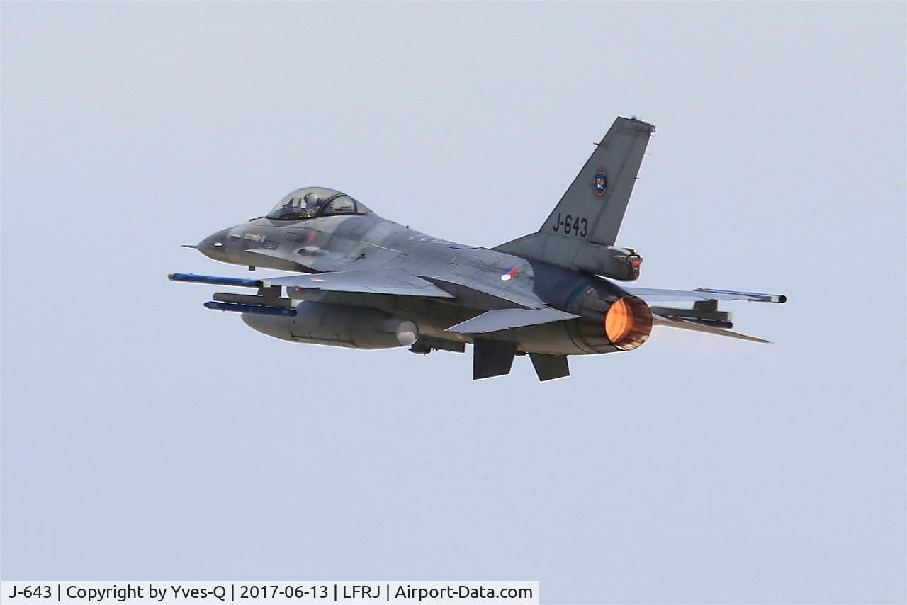 J-643, 1980 Fokker F-16AM Fighting Falcon C/N 6D-75, Fokker F-16AM Fighting Falcon, Climbing from rwy 26, Landivisiau Naval Air Base (LFRJ) Tiger Meet 2017