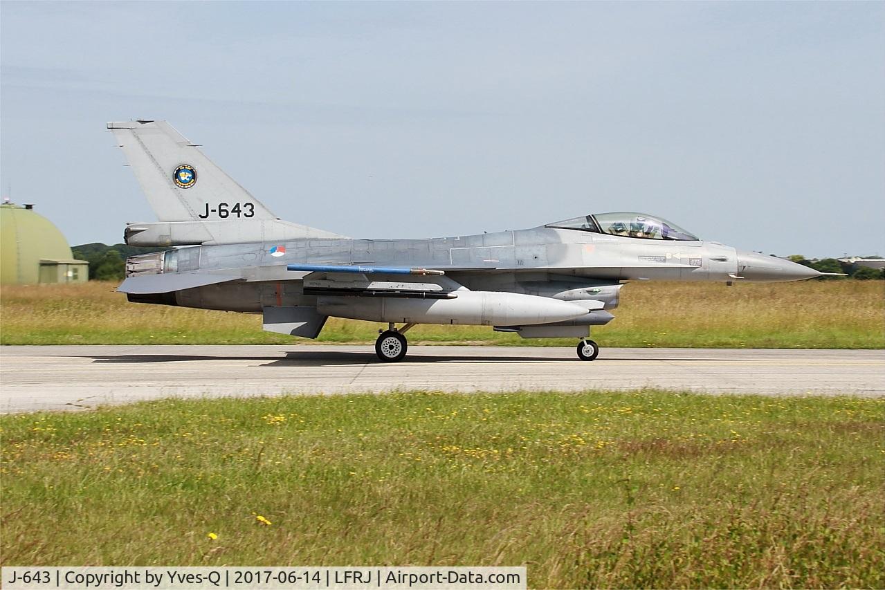 J-643, 1980 Fokker F-16AM Fighting Falcon C/N 6D-75, Fokker F-16AM Fighting Falcon, Taxiing to flight line, Landivisiau Naval Air Base (LFRJ) Tiger Meet 2017