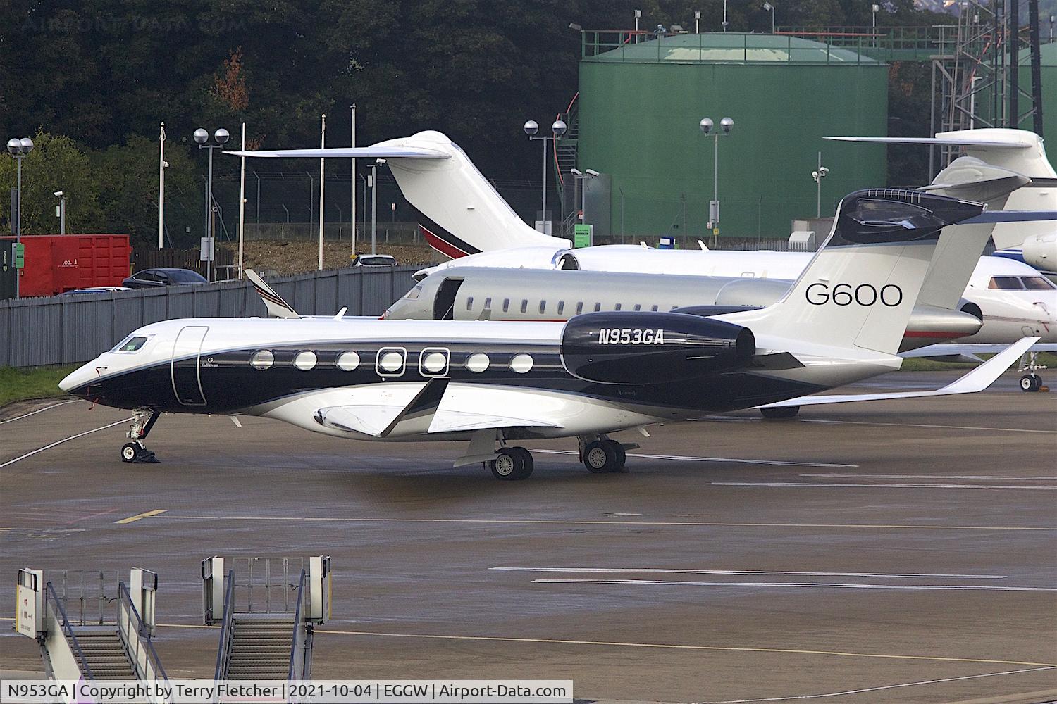 N953GA, 2021 Gulfstream Aerospace GVII-G600 C/N 73053, At Luton