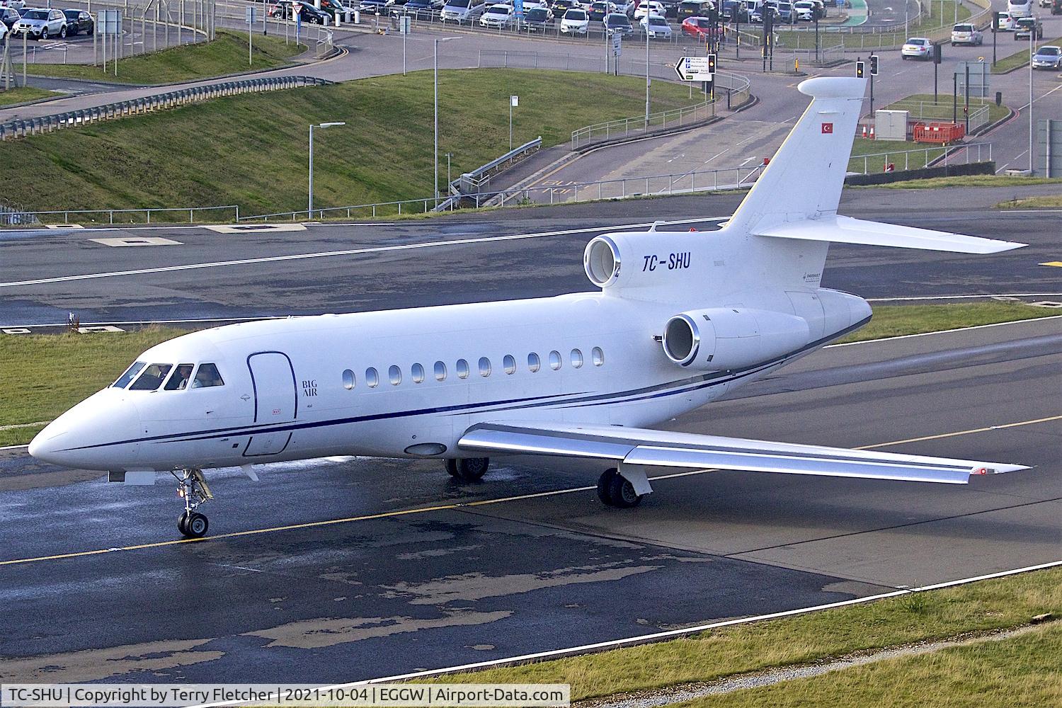 TC-SHU, 2007 Dassault Falcon 900DX C/N 617, At Luton
