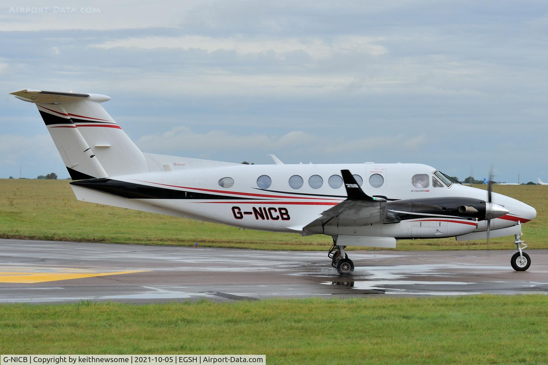 G-NICB, 2019 Beech B200GT King Air C/N BY-352, Leaving Norwich for Cardiff.