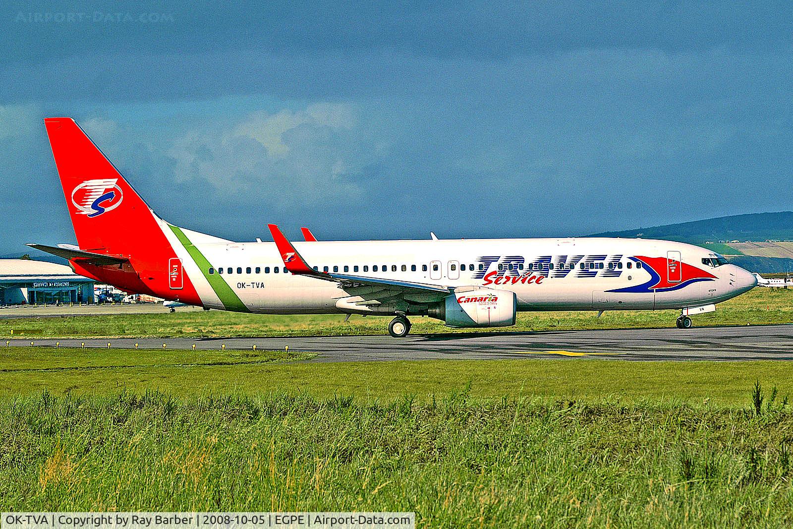 OK-TVA, 2001 Boeing 737-86N C/N 32243, OK-TVA   Boeing 737-86N [32243] (Travel Service Airlines) Inverness (Dalcross)~G 05/10/2008