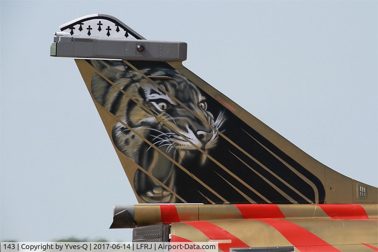 143, 2013 Dassault Rafale C C/N 143, Dassault Rafale C, Tail close up view, Landivisiau Naval Air Base (LFRJ) Tiger Meet 2017