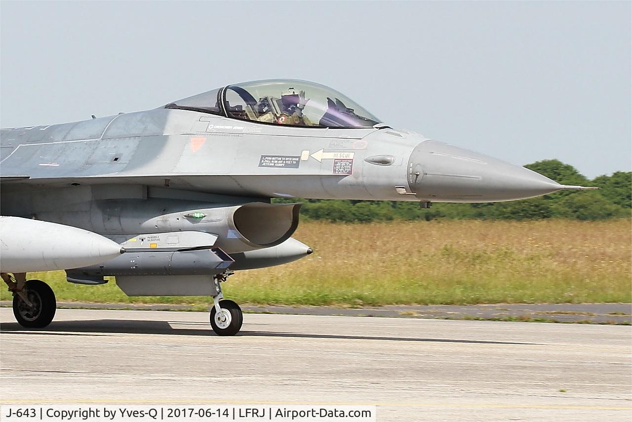 J-643, 1980 Fokker F-16AM Fighting Falcon C/N 6D-75, Fokker F-16AM Fighting Falcon, Taxiing to flight line, Landivisiau Naval Air Base (LFRJ) Tiger Meet 2017