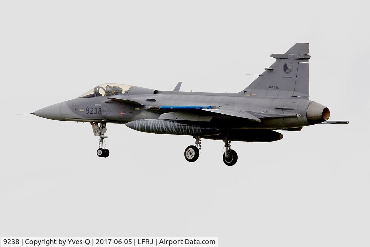 9238, Saab JAS-39C Gripen C/N 39238, Saab JAS-39C Gripen, On final rwy 26, Landivisiau Naval Air Base (LFRJ) Tiger Meet 2017