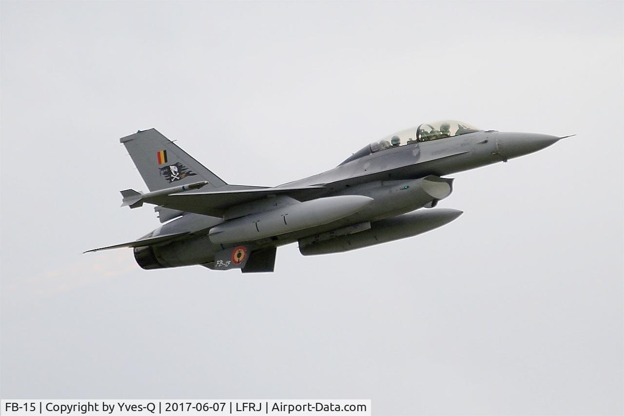 FB-15, General Dynamics F-16BM Fighting Falcon C/N 6J-15, General Dynamics F-16BM Fighting Falcon, Take off rwy 26, Landivisiau Naval Air Base (LFRJ) Tiger Meet 2017