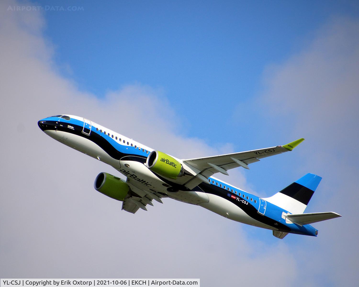 YL-CSJ, 2018 Bombardier CSeries CS300 (BD-500-1A11) C/N 55038, YL-CSJ taking off rw 22R