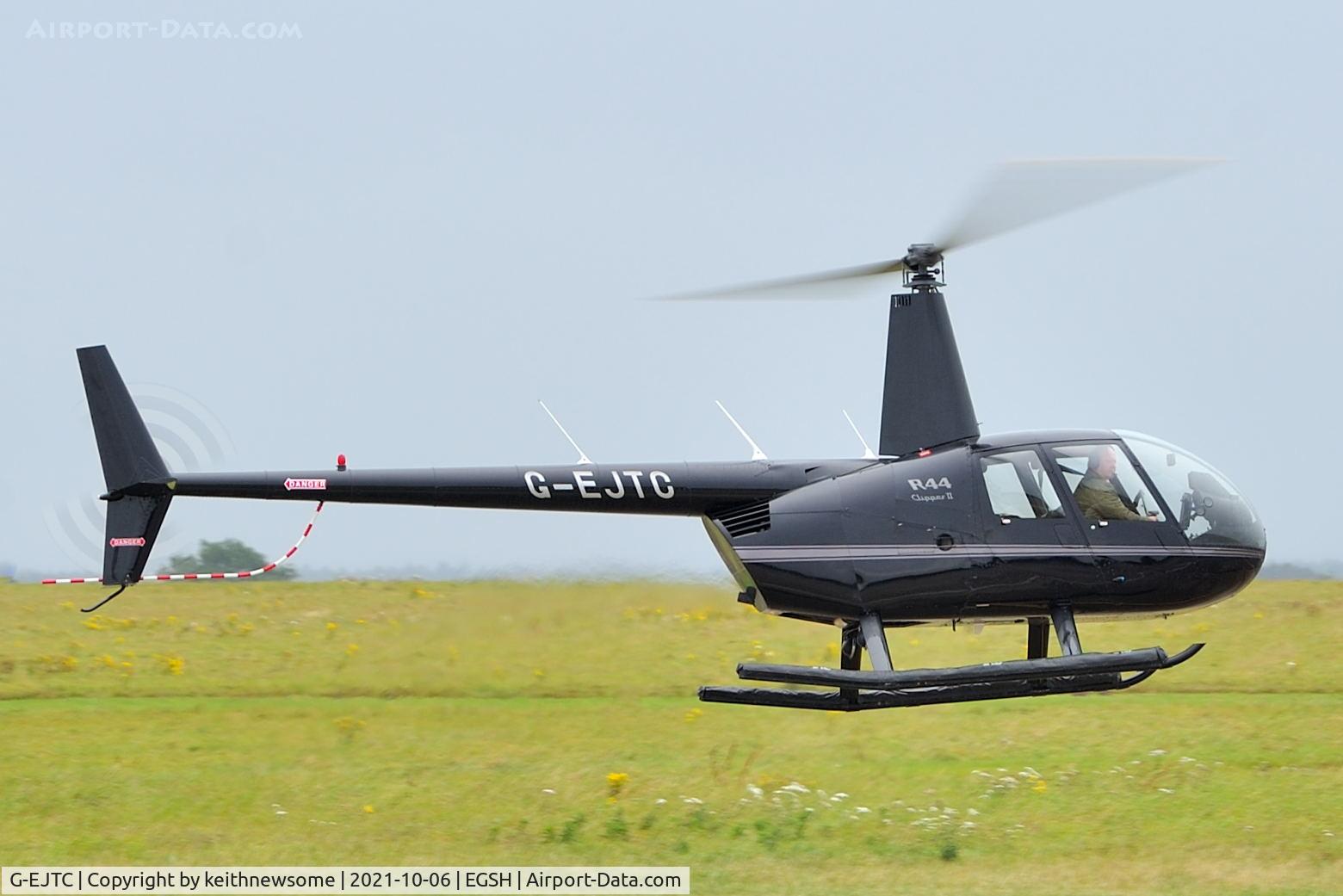 G-EJTC, 2005 Robinson R44 Clipper II C/N 10623, Leaving Norwich for Stapleford.