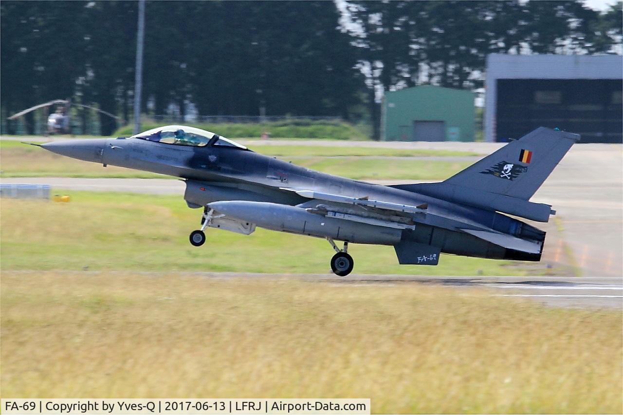 FA-69, 1983 SABCA F-16AM Fighting Falcon C/N 6H-69, SABCA F-16AM Fighting Falcon, Take off rwy 08, Landivisiau Naval Air Base (LFRJ) Tiger Meet 2017