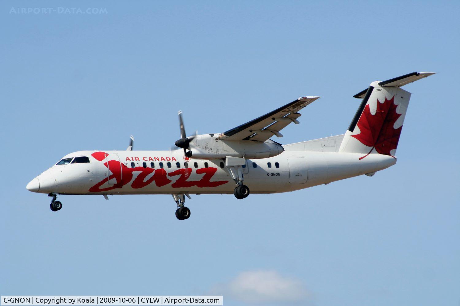 C-GNON, 1989 De Havilland Canada DHC-8-301 Dash 8 C/N 137, Arrival from Vancouver