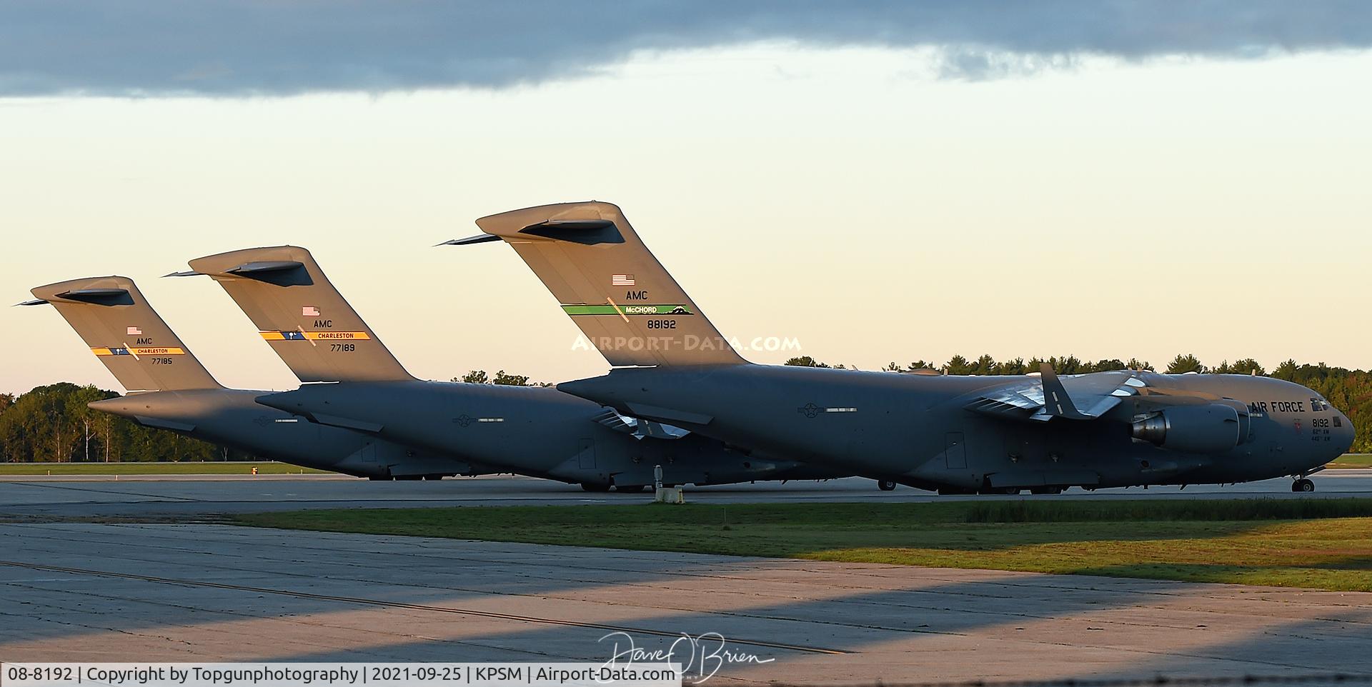 08-8192, 2008 Boeing C-17A Globemaster III C/N P-192/F214, busy overnight as 3 C-17's stop in.