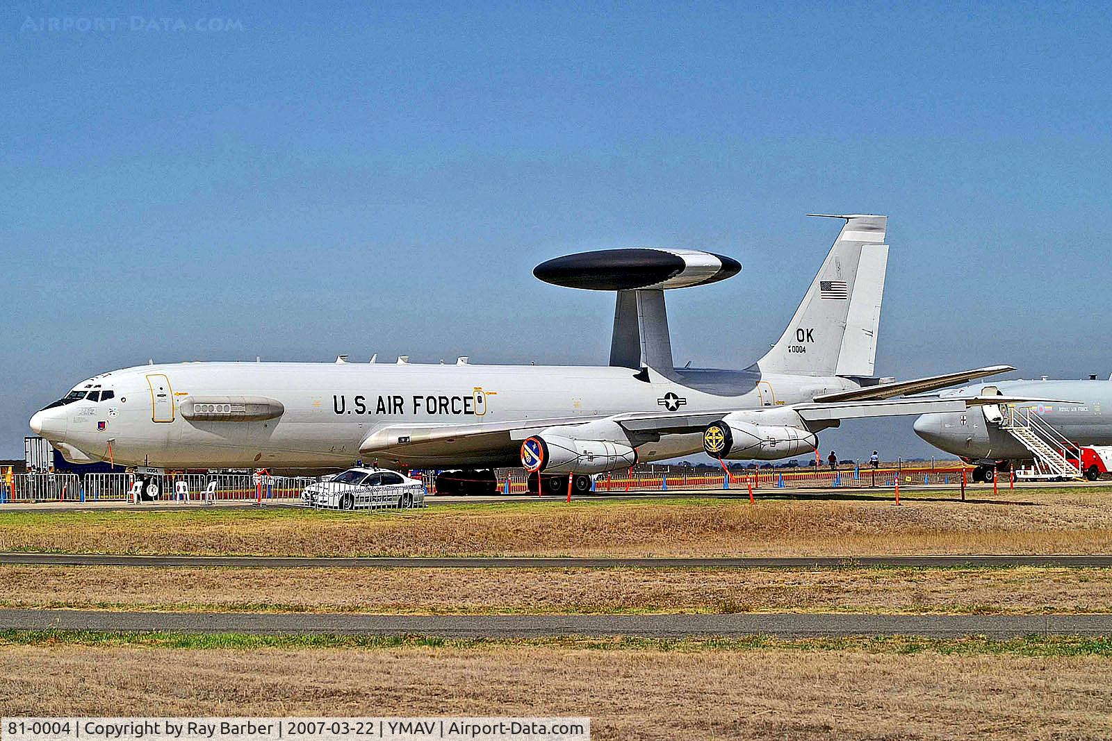 81-0004, Boeing E-3C Sentry C/N 22832, 81-0004   Boeing E-3B Sentry [22832] (United States Air Force) Avalon~VH 22/03/2007