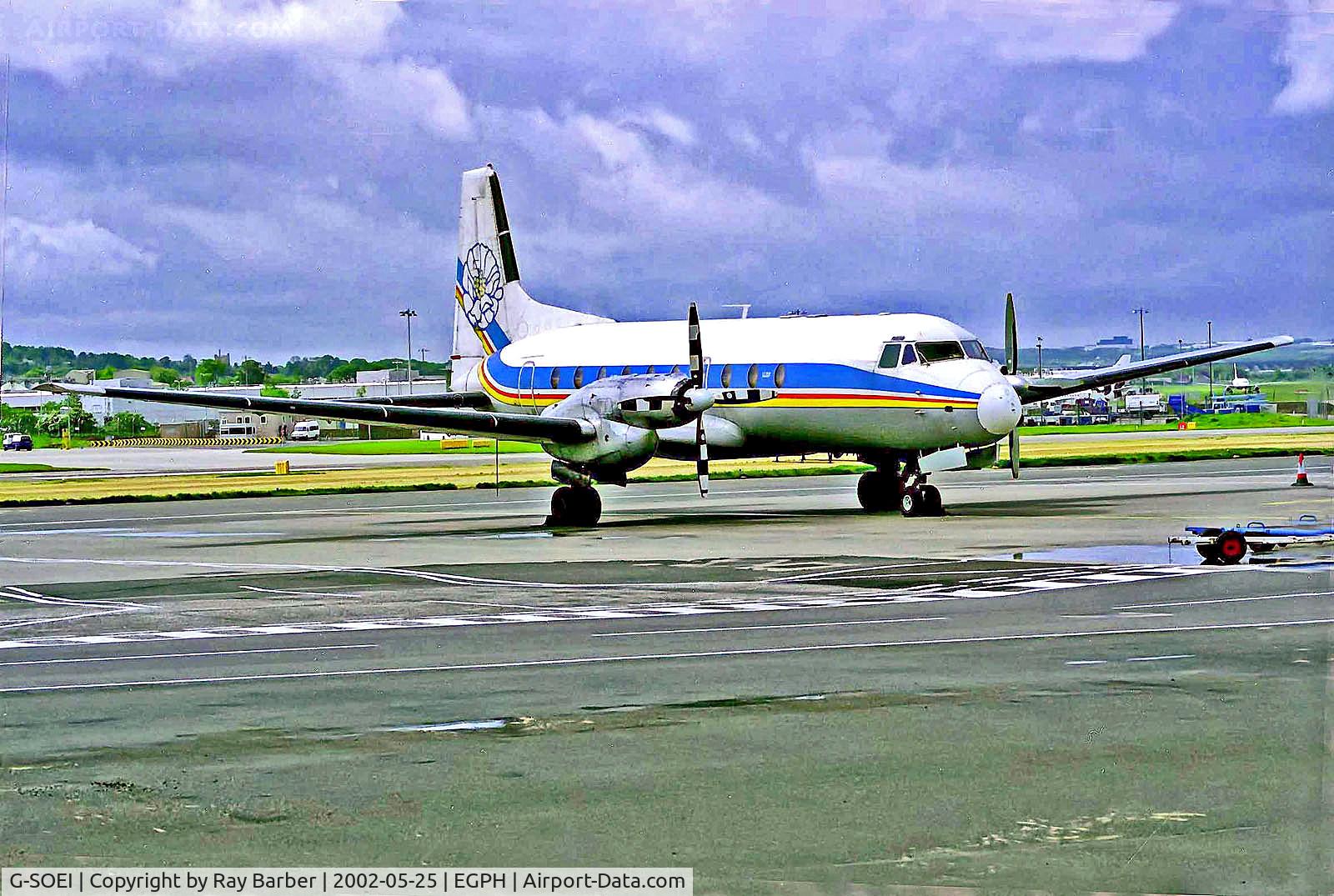 G-SOEI, 1971 Hawker Siddeley HS.748 Series 2A C/N 1689, G-SOEI   Hawker Siddeley HS-748 Srs.2A/242 [1689] (Emerald Airways) Edinburgh-Turnhouse~G 25/05/2002