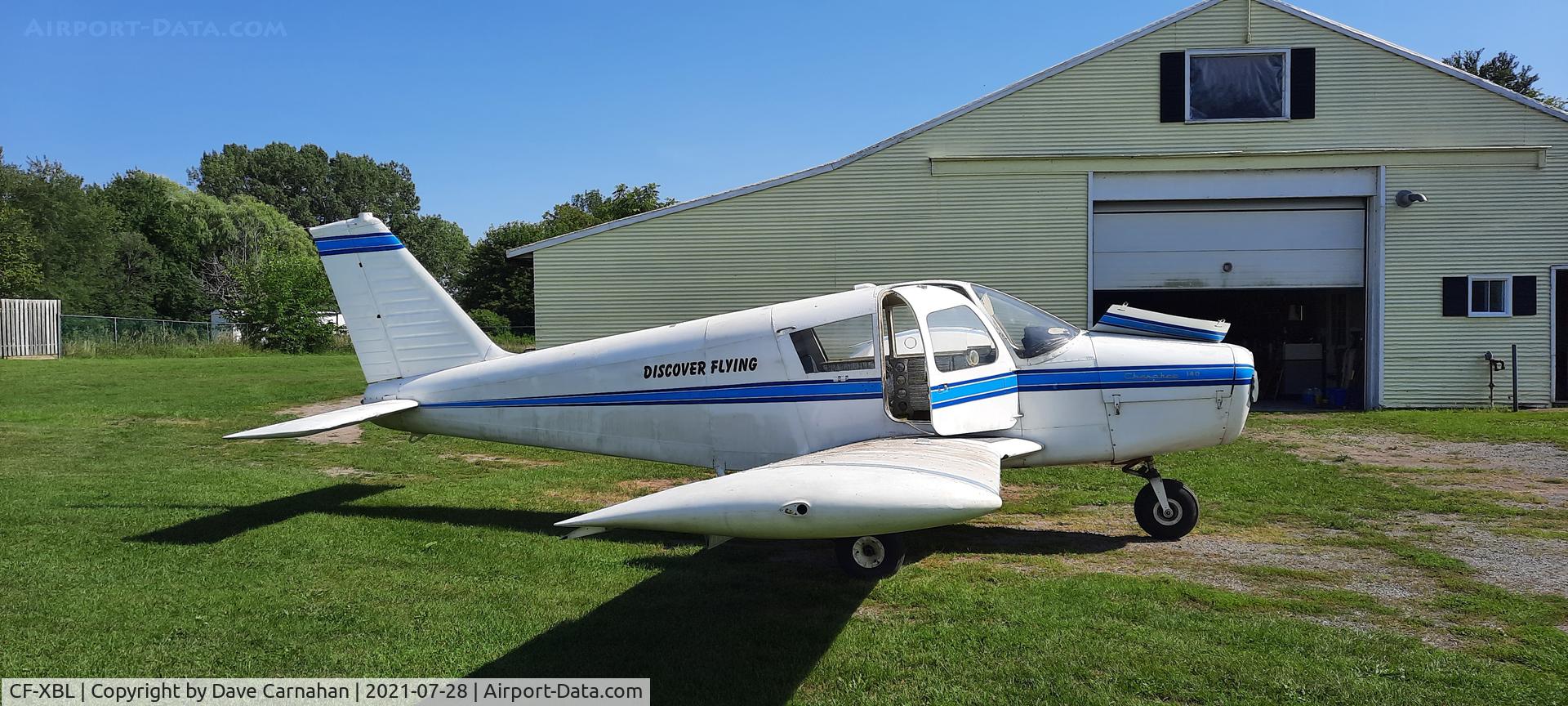 CF-XBL, 1968 Piper PA-28-140 C/N 28-24603, Now de-registered, what was once CF-XBL awaits a new role as a static display aircraft. The registration CF-XBL is currently registered to a Wittman Tailwind