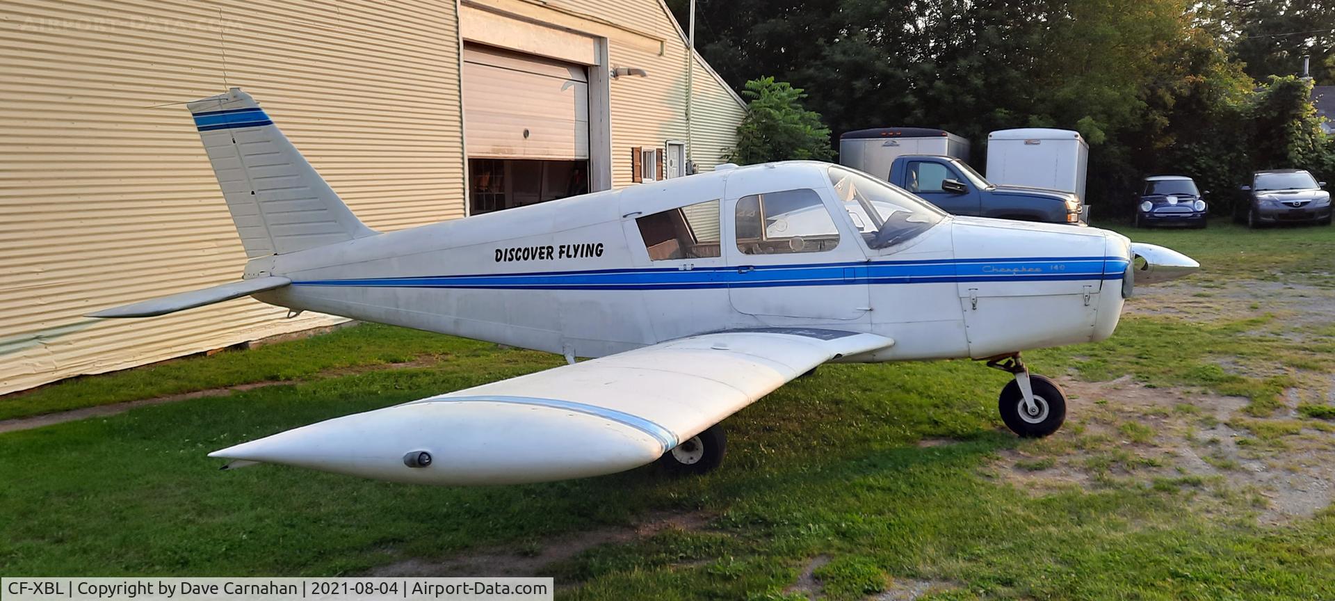 CF-XBL, 1968 Piper PA-28-140 C/N 28-24603, Now de-registered, what was once CF-XBL awaits a new role as a static display aircraft. The registration CF-XBL is currently registered to a Wittman Tailwind