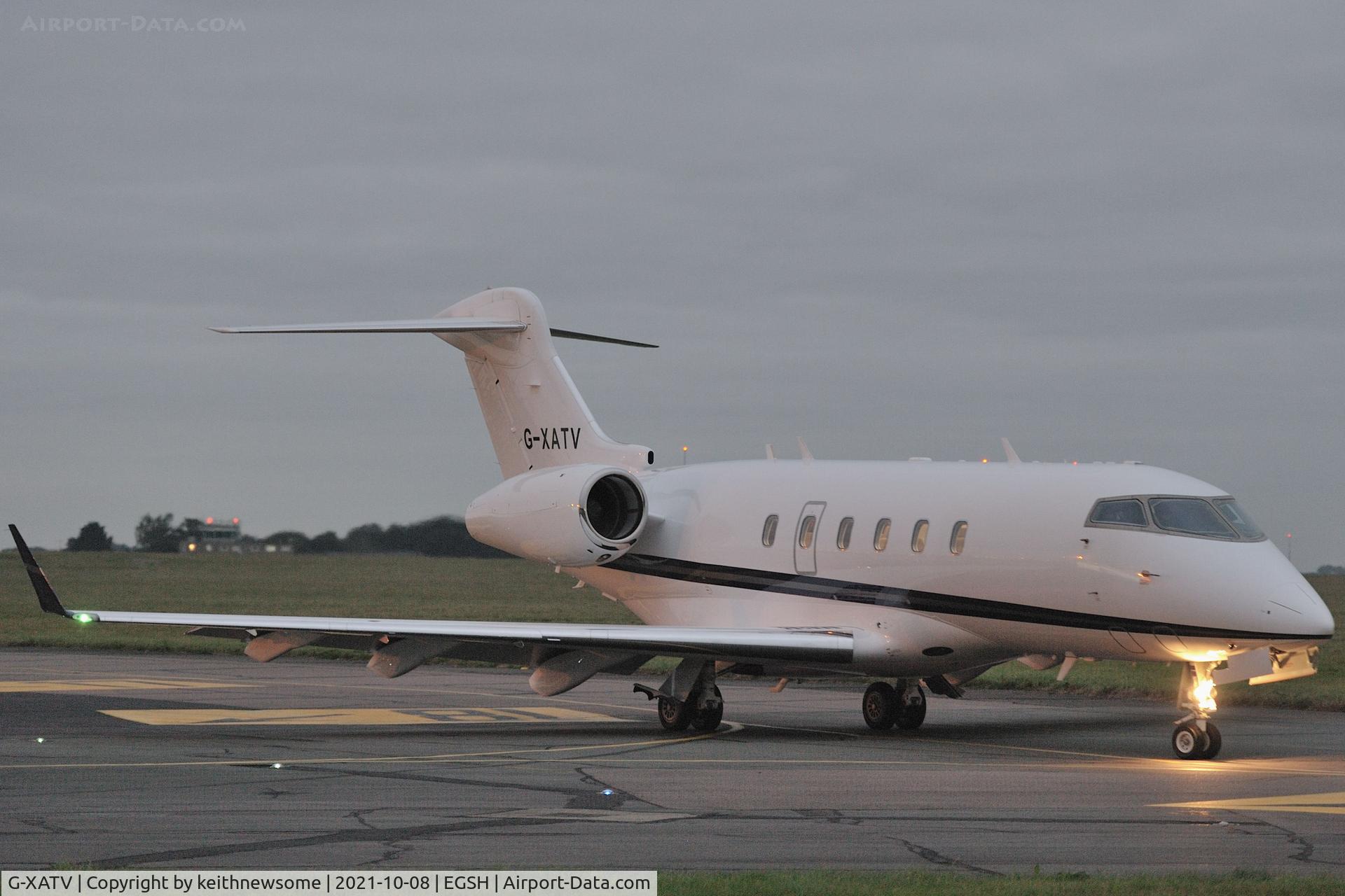 G-XATV, 2004 Bombardier Challenger 300 (BD-100-1A10) C/N 20030, Arriving at Norwich from Kerry, Ireland.