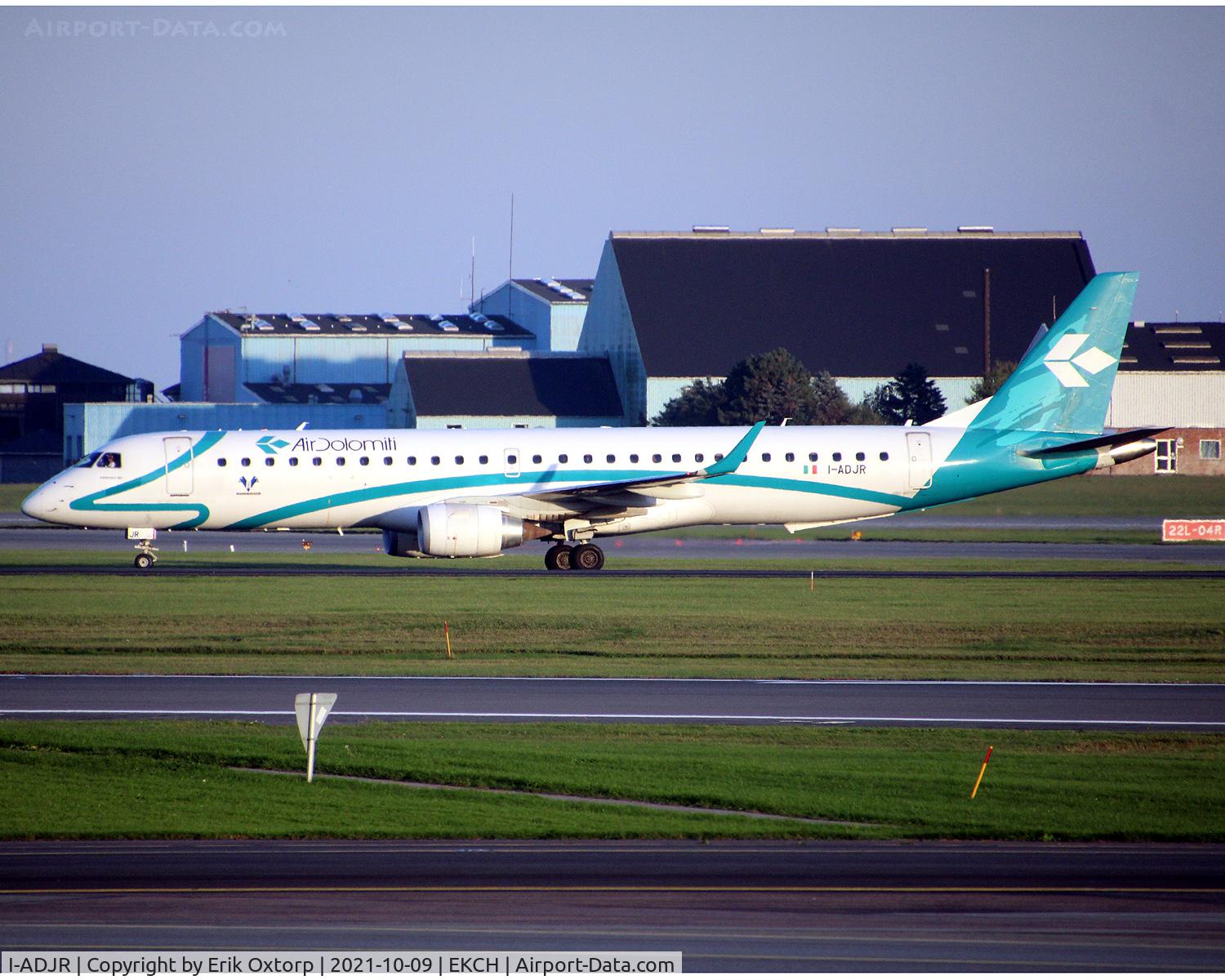 I-ADJR, 2012 Embraer 195LR (ERJ-190-200LR) C/N 19000595, I-ADJR landed rw 22L
