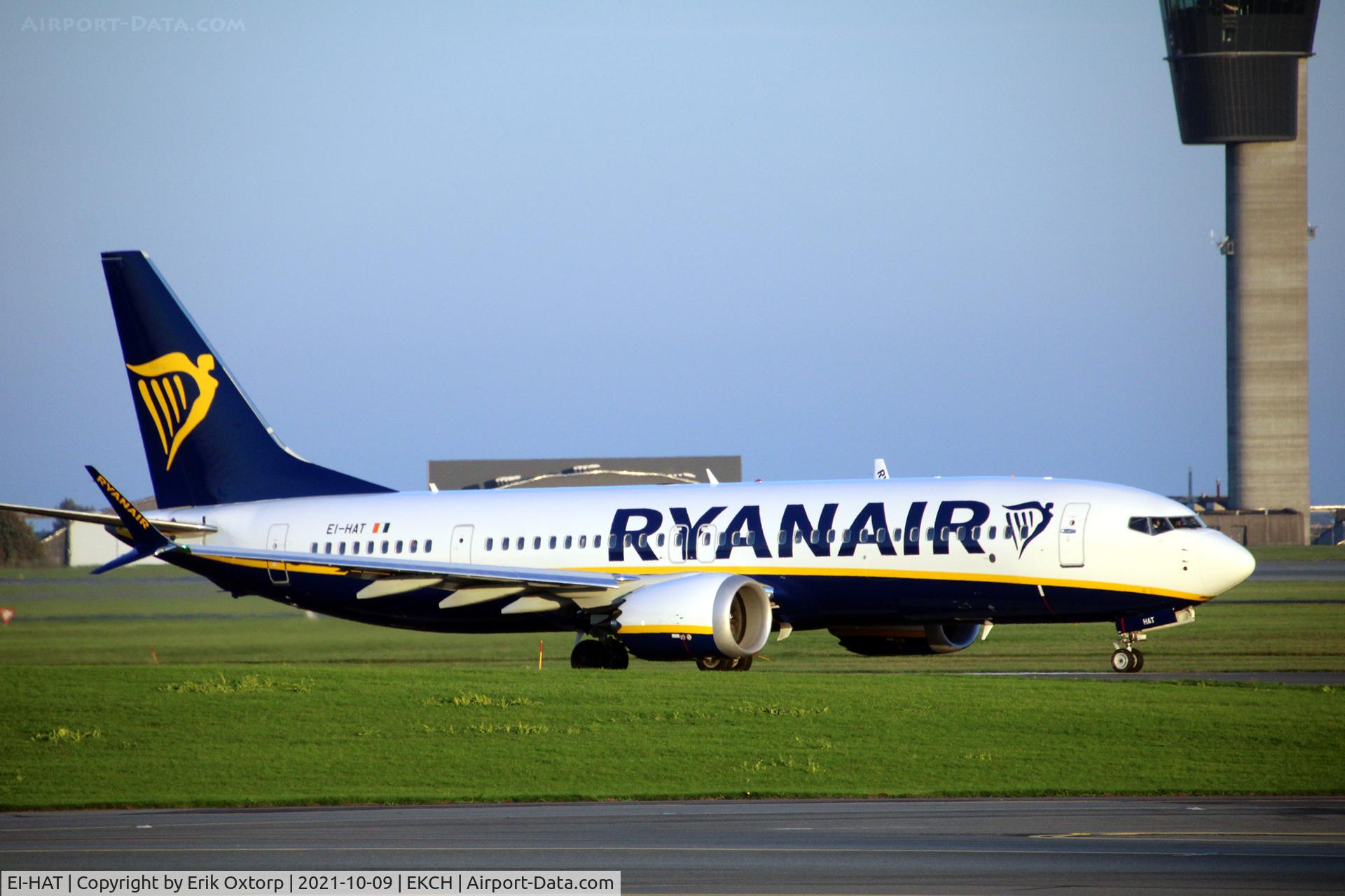 EI-HAT, 2018 Boeing 737-8-200 MAX C/N 65076, EI-HAT taking off rw 22R