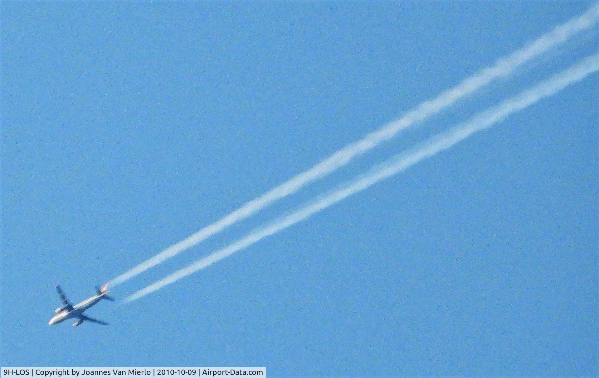 9H-LOS, 2007 Airbus A320-214 C/N 3153, Over Belgium