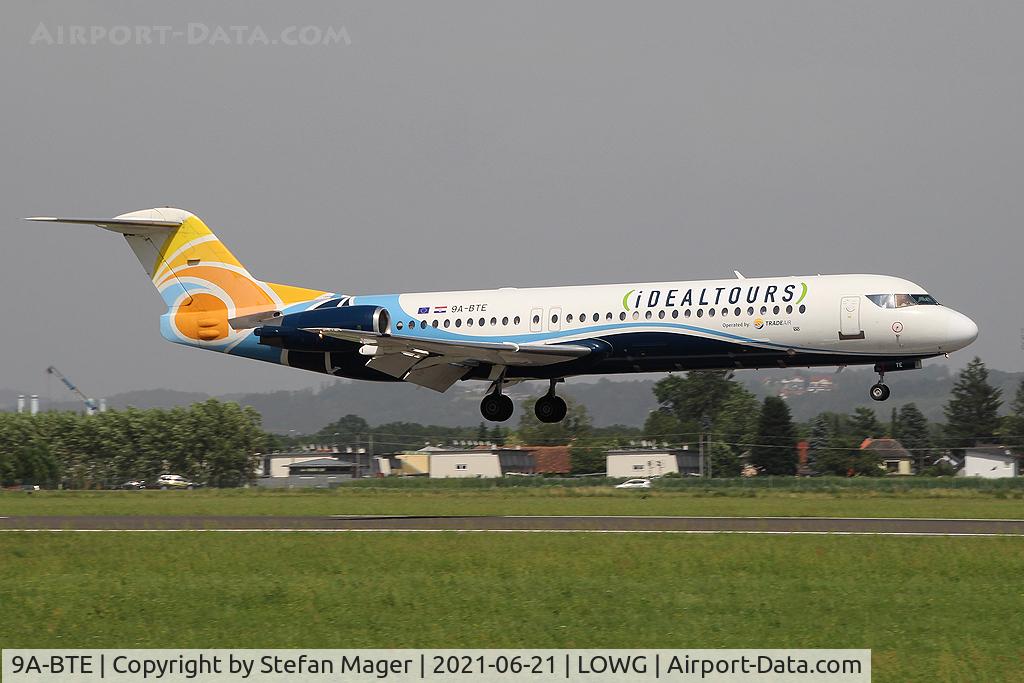 9A-BTE, 1992 Fokker 100 (F-28-0100) C/N 11416, Trade Air Fokker 100 @GRZ