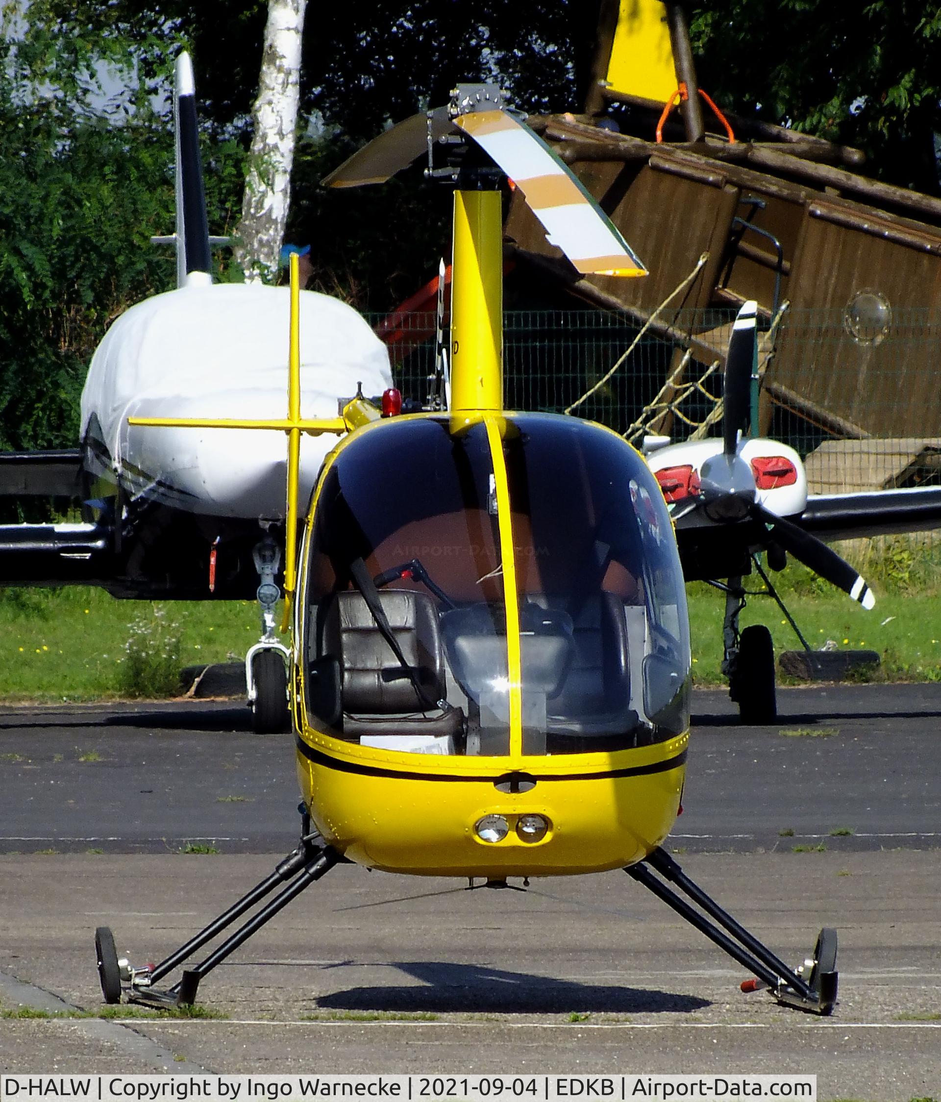 D-HALW, Robinson R22 Beta II C/N 3316, Robinson R22 Beta II of Air Lloyd at Bonn-Hangelar airfield during the Grumman Fly-in 2021