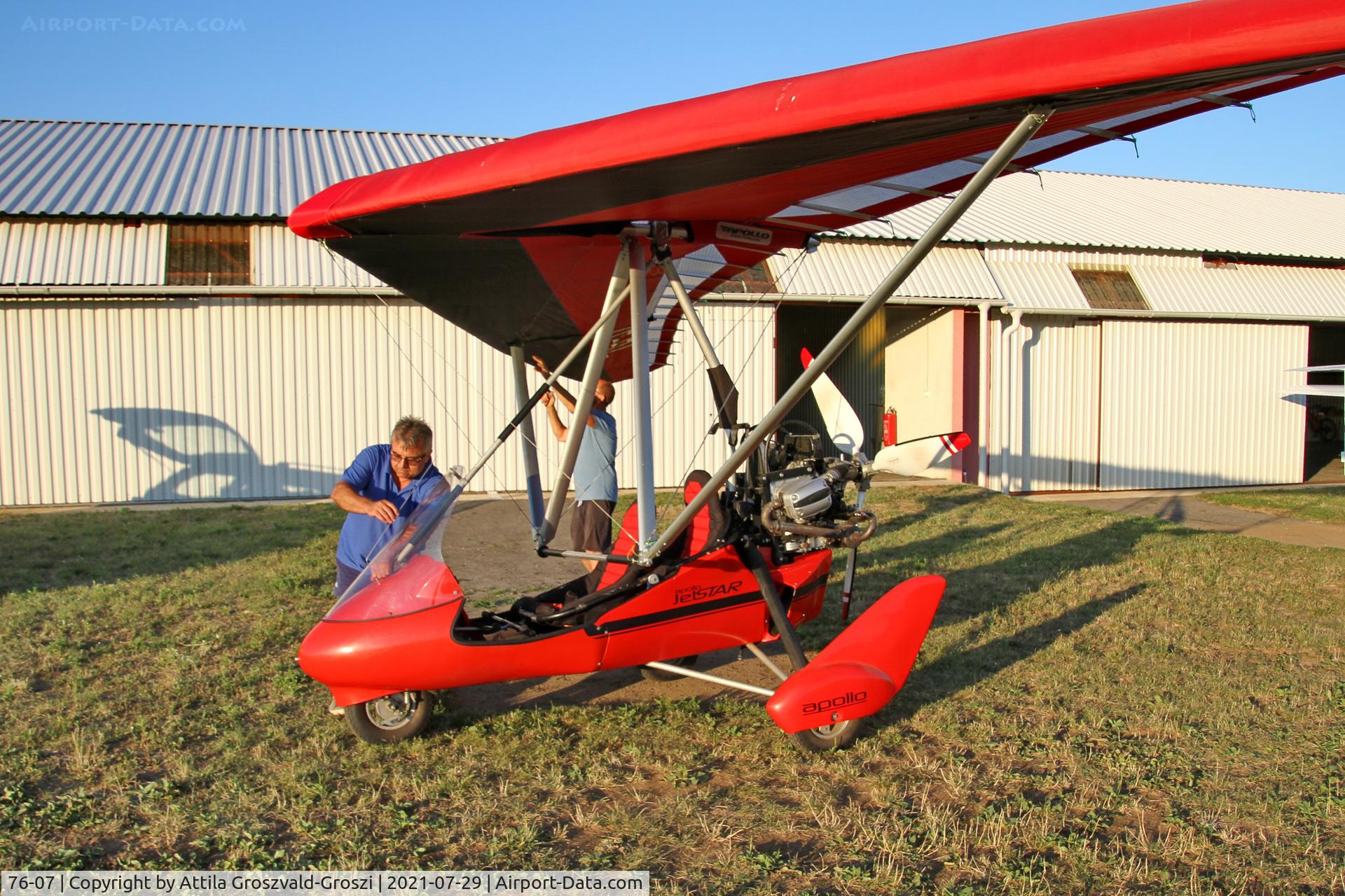 76-07, 2016 Halley Apollo CXMD Jet Star C/N ------/020216, Kövesgyürpuszta-Tótvázsony Airport, Hungary, Transcription from 10-36 registrations to 76-07