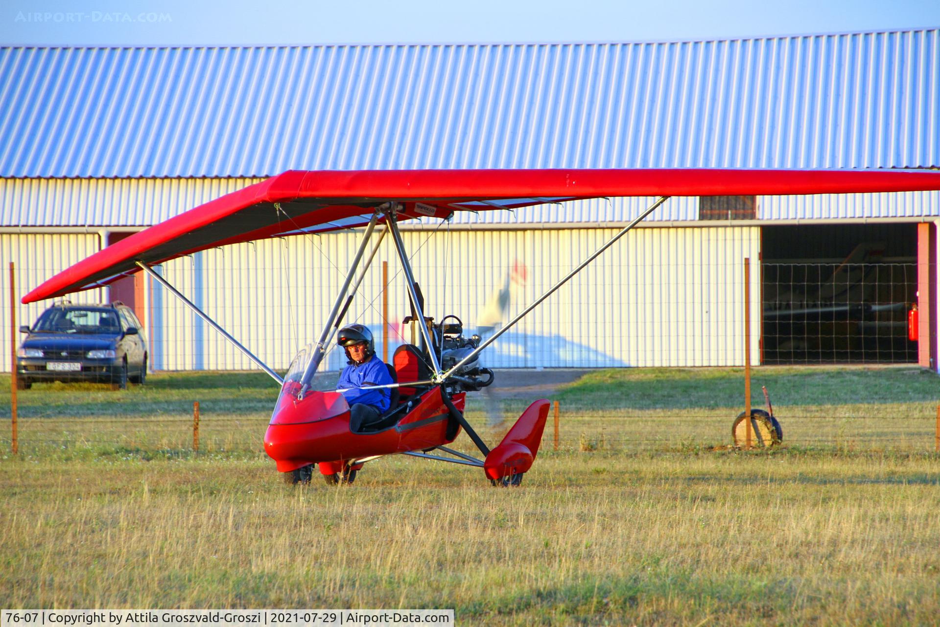 76-07, 2016 Halley Apollo CXMD Jet Star C/N ------/020216, Kövesgyürpuszta-Tótvázsony Airport, Hungary, Flight with the new registration.