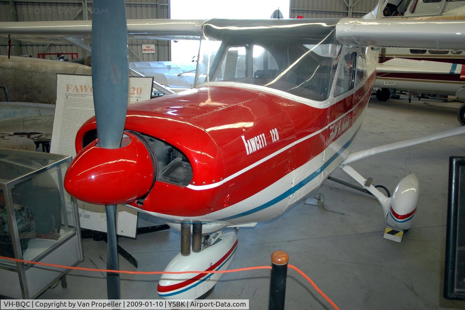 VH-BQC, 1953 Fawcett Aviation P/l 120 C/N 1, Fawcett PL 120 trainer at the Australian Aviation museum at Bankstown airport, NSW, 2009