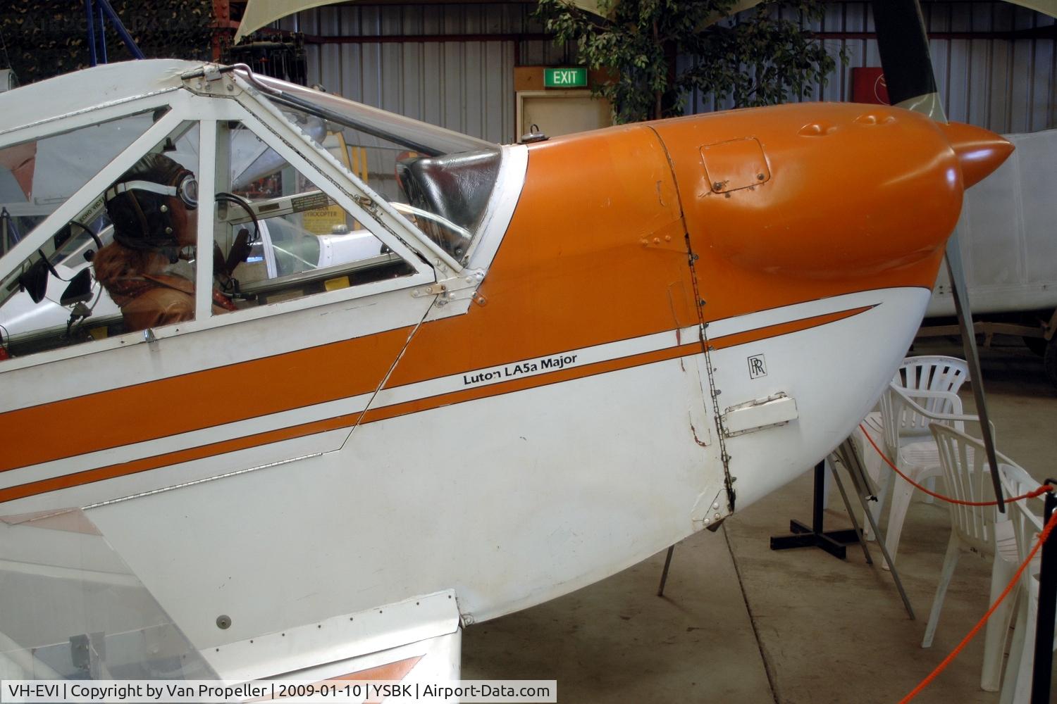 VH-EVI, 1978 Luton LA-5A Major C/N N18, Luton L.A.5A Major preserved at the Australian Aviation Museum at Bankstown airport, NSW, 2009