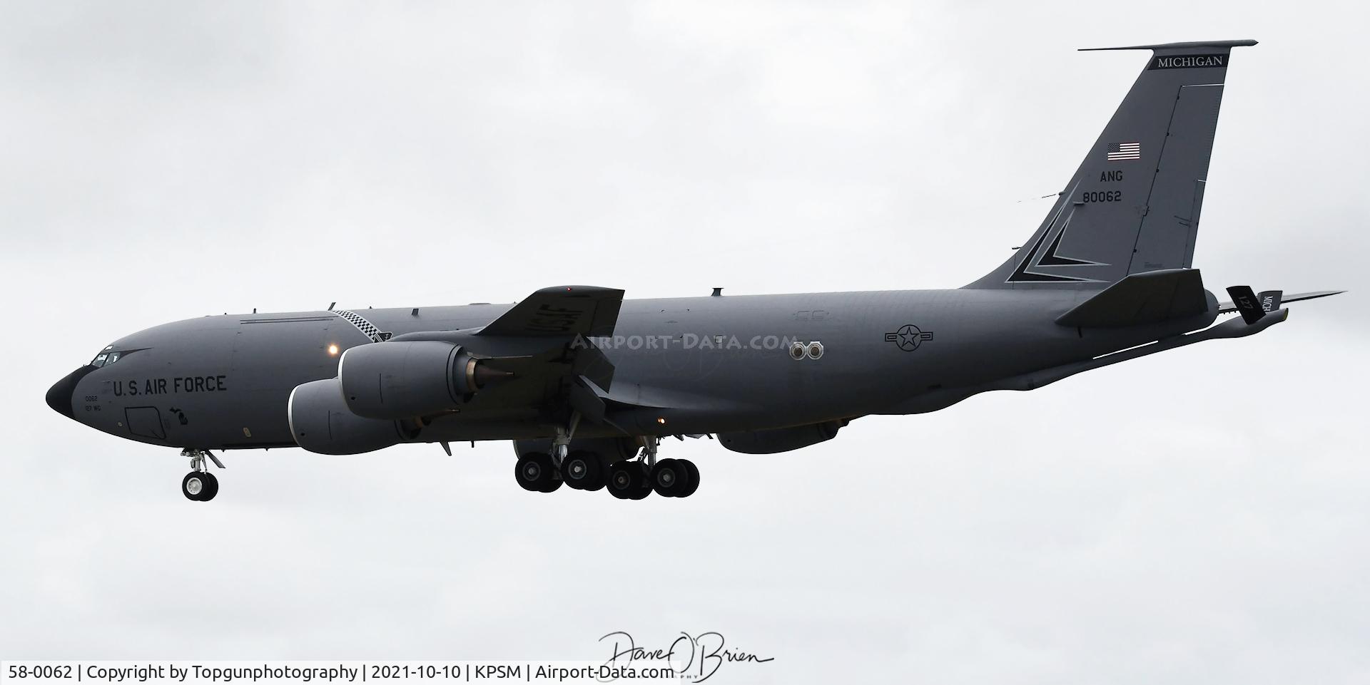 58-0062, 1958 Boeing KC-135T Stratotanker C/N 17807, MOTOWN2, MI ANG 171st ARS comes in to land RW16