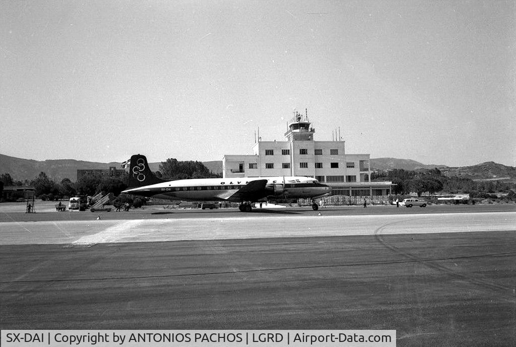 SX-DAI, 1958 Douglas DC-6B C/N 45544, DOUGLAS DC-6A SX-DAI  Isle of Crete' MARITSA RHODES  LGRD 1969