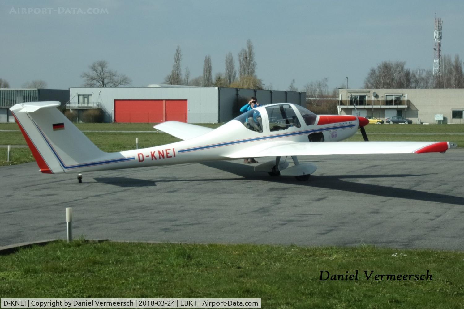 D-KNEI, 1985 Grob G-109B C/N 6379, Visitor at Kortrijk Airport. On delivery flight to the UK.