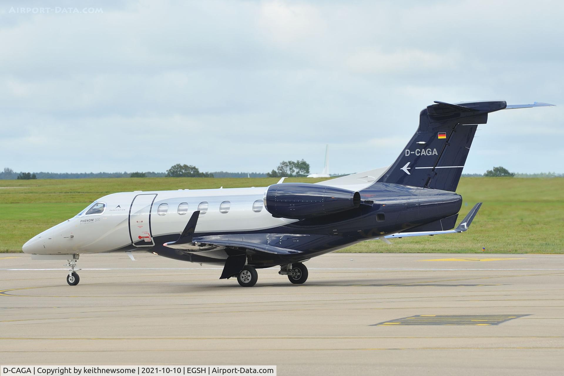 D-CAGA, 2017 Embraer EMB-505 Phenom 300 C/N 50500376, Arriving at Norwich.