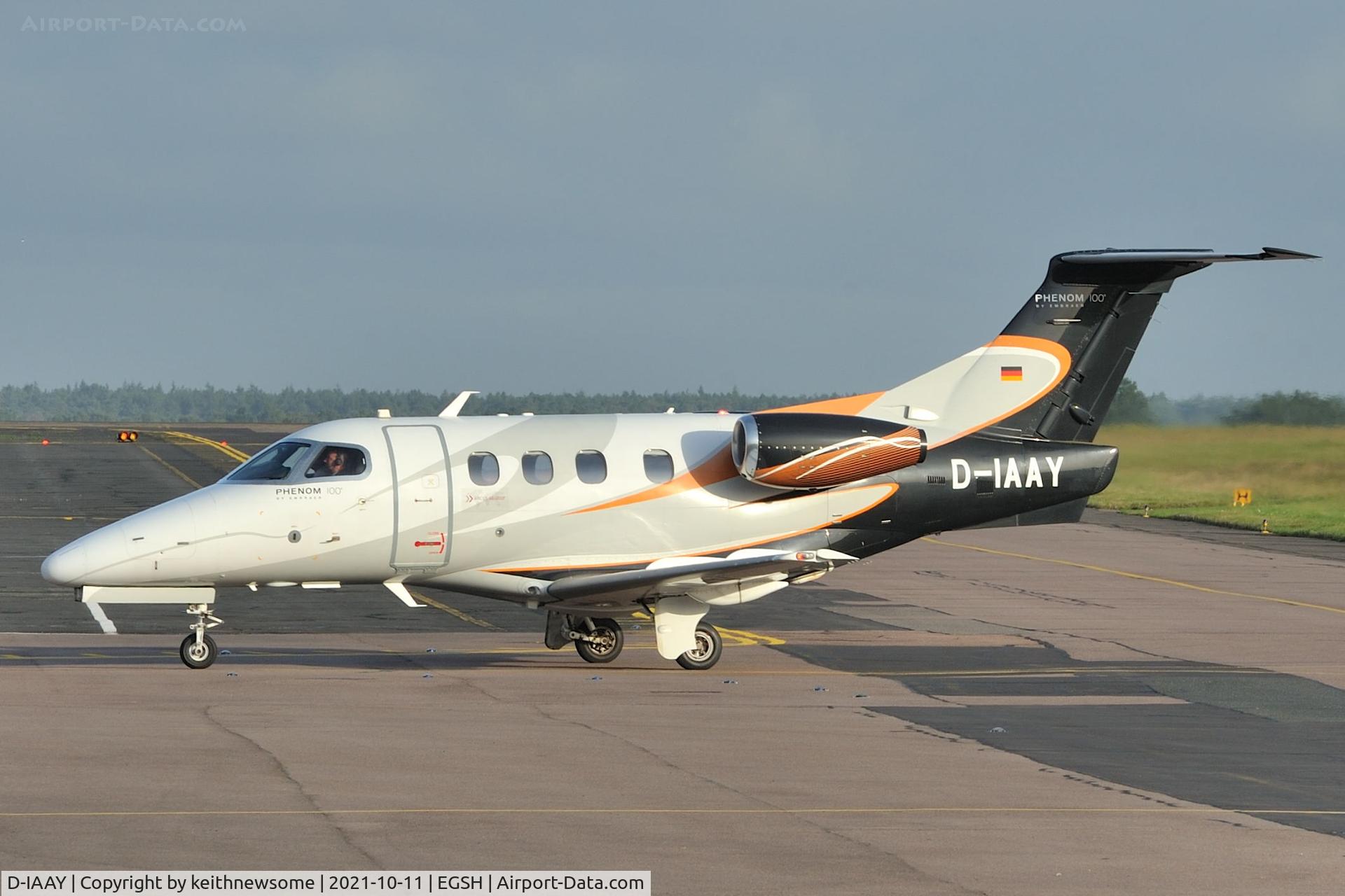 D-IAAY, 2011 Embraer EMB-500 Phenom 100 C/N 50000243, Arriving at Norwich.