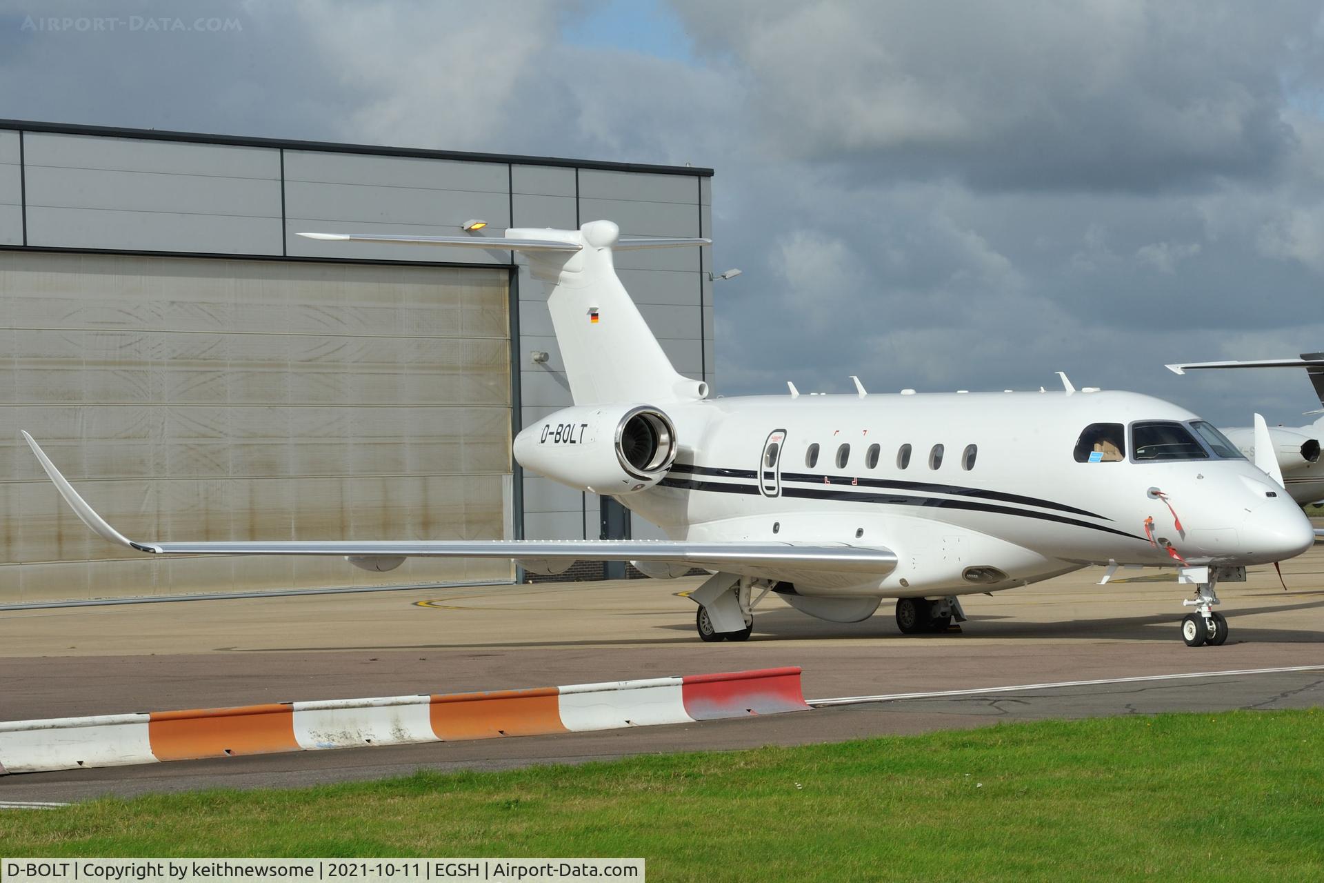 D-BOLT, 2020 Embraer EMB-550 Praetor 600 C/N 55020144, Parked at Norwich.