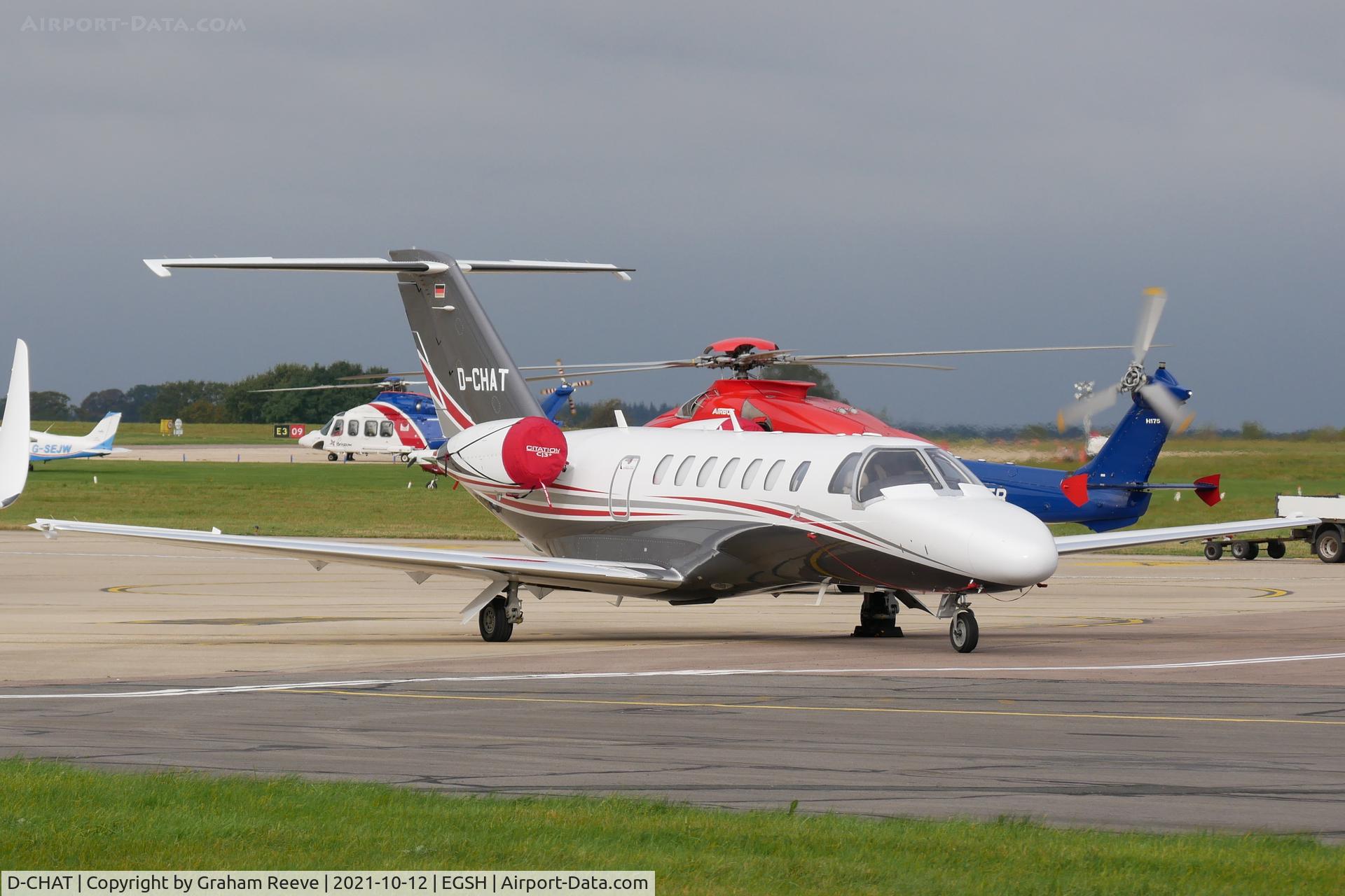 D-CHAT, Cessna 525B CitationJet CJ3+ C/N 525B0640, Parked at Norwich.