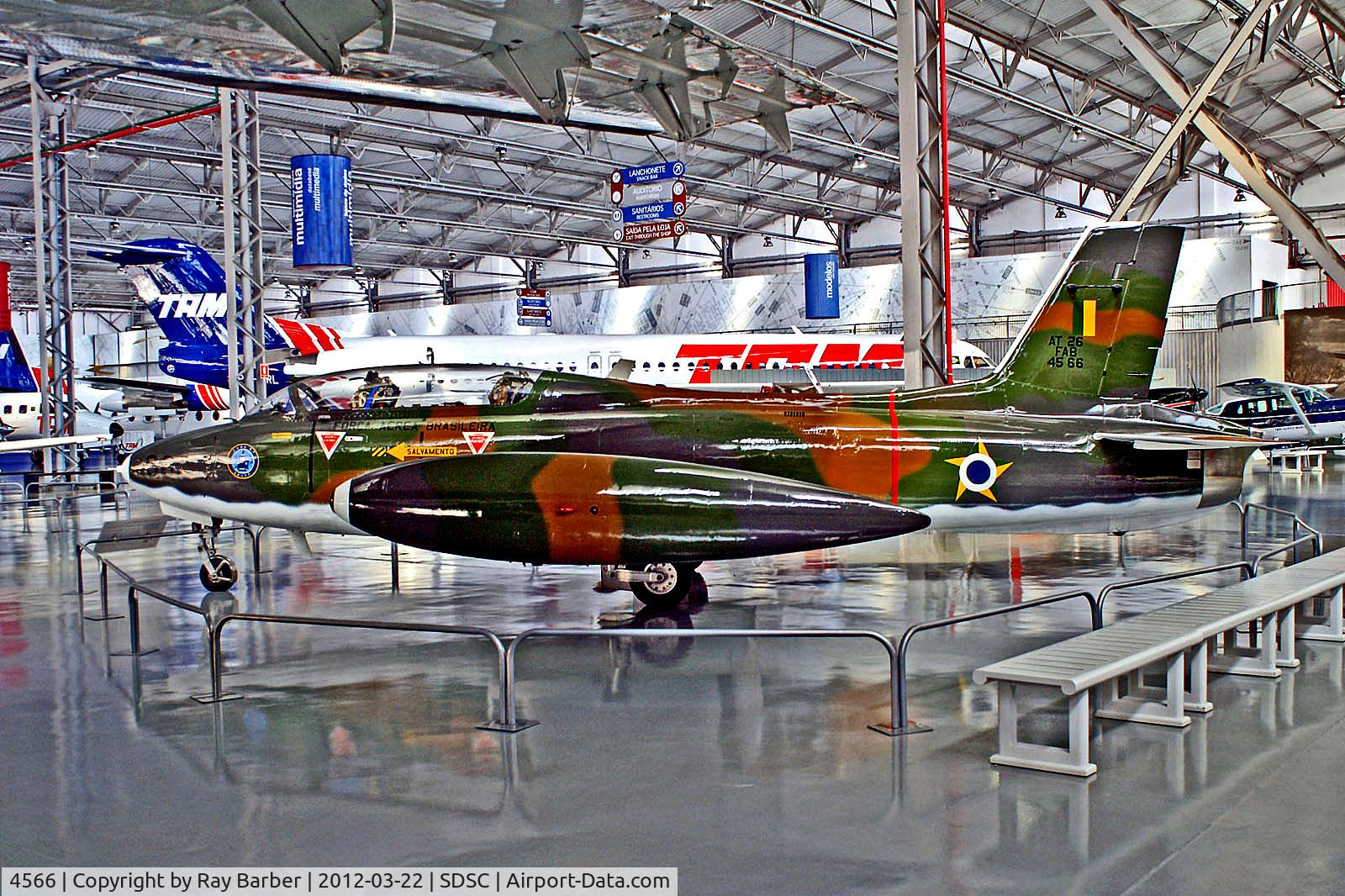 4566, 1976 Embraer AT-26 Xavante (EMB-326GB) C/N 76105348, 4566   (FAB4566) Embraer Emb-326GB AT-26 Xavante [76105348] (Ex  Brazilian Air Force / Museu Asas de Um Sonho) Sao Carlos~PP 22/03/2012