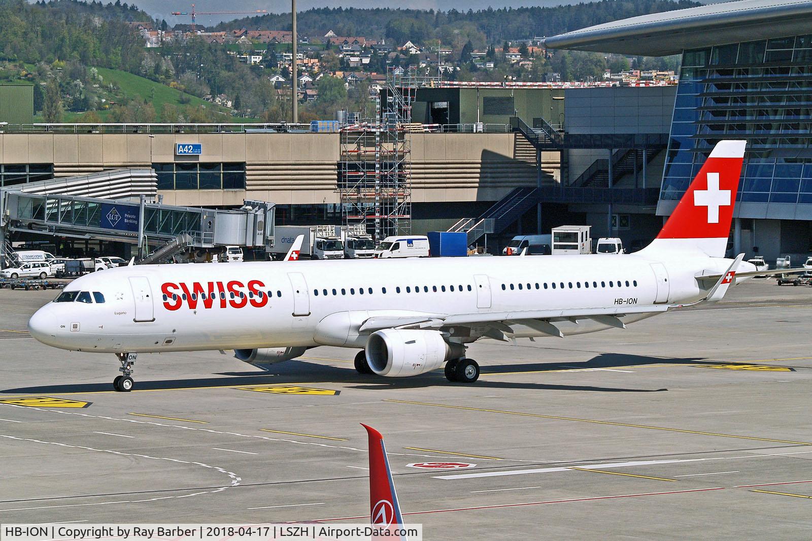 HB-ION, 2013 Airbus A321-212 C/N 5567, HB-ION   Airbus A321-212SL [5567] (Swiss International Air Lines) Zurich~HB 17/04/2018