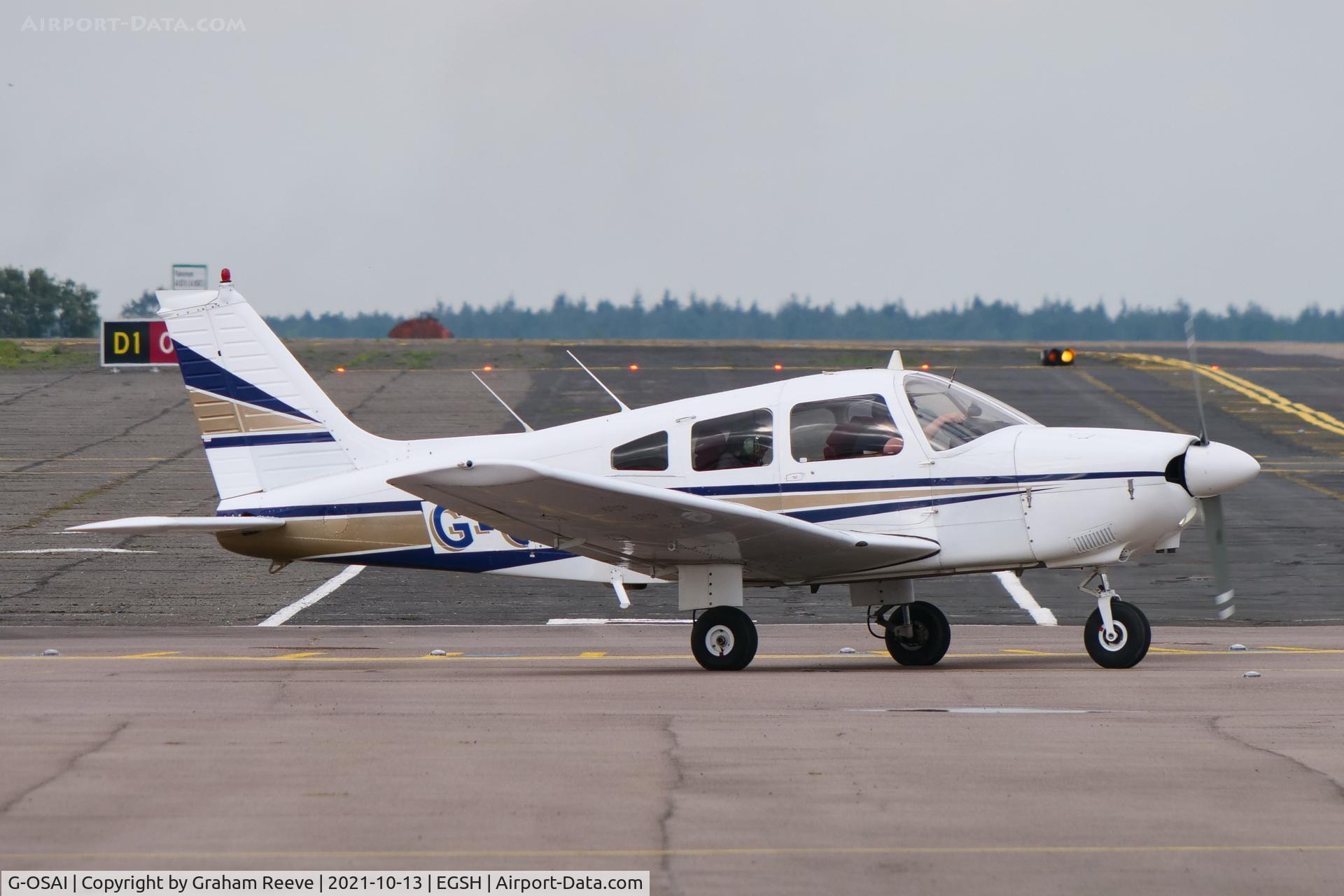 G-OSAI, 1979 Piper PA-28-181 Cherokee Archer II C/N 28-8090162, Departing from Norwich.