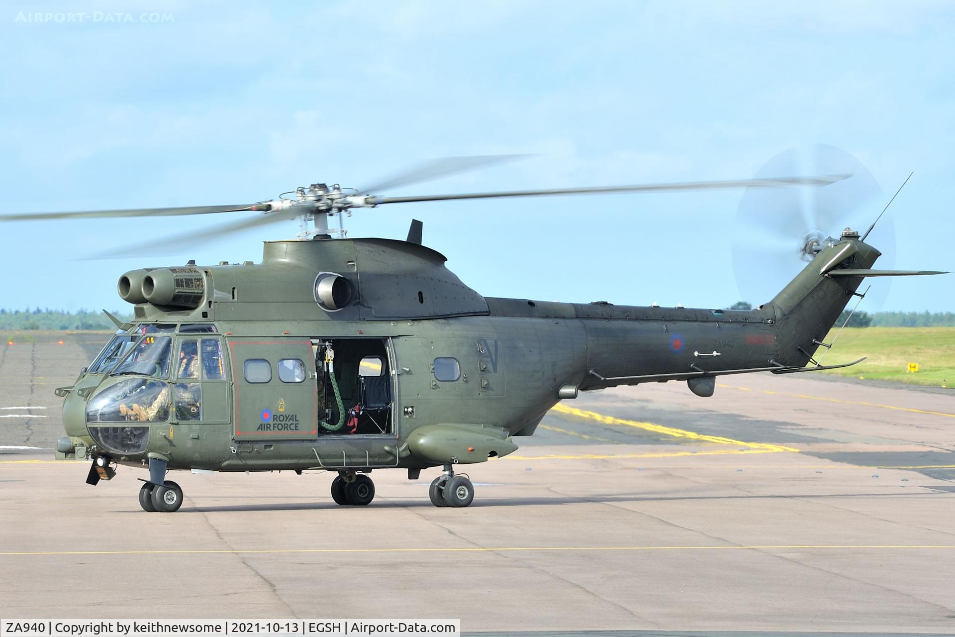 ZA940, 1981 Westland Puma HC.2 C/N 1656, Arriving at Norwich.