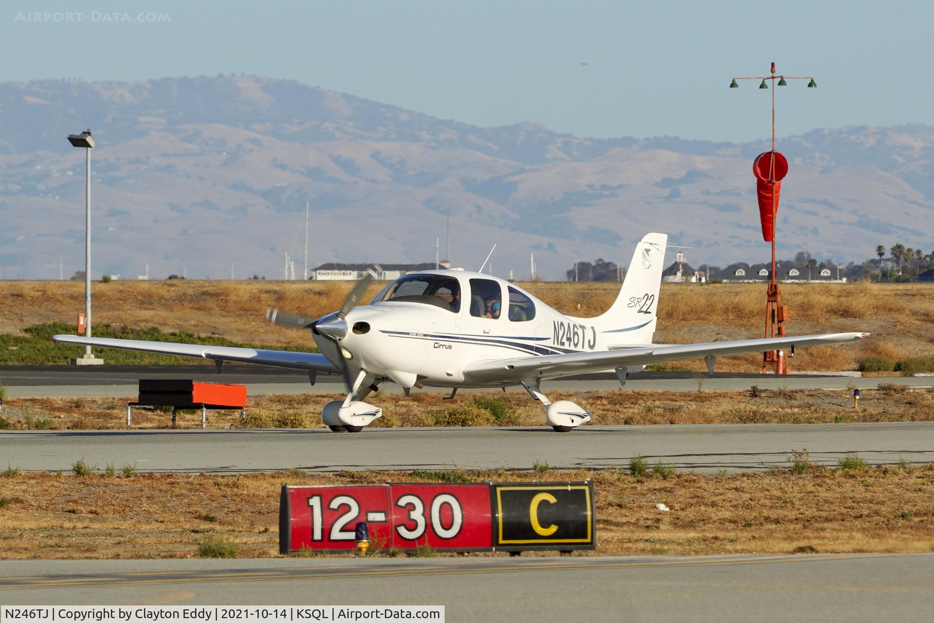 N246TJ, 2002 Cirrus SR22 C/N 0382, San Carlos airport California 2021.