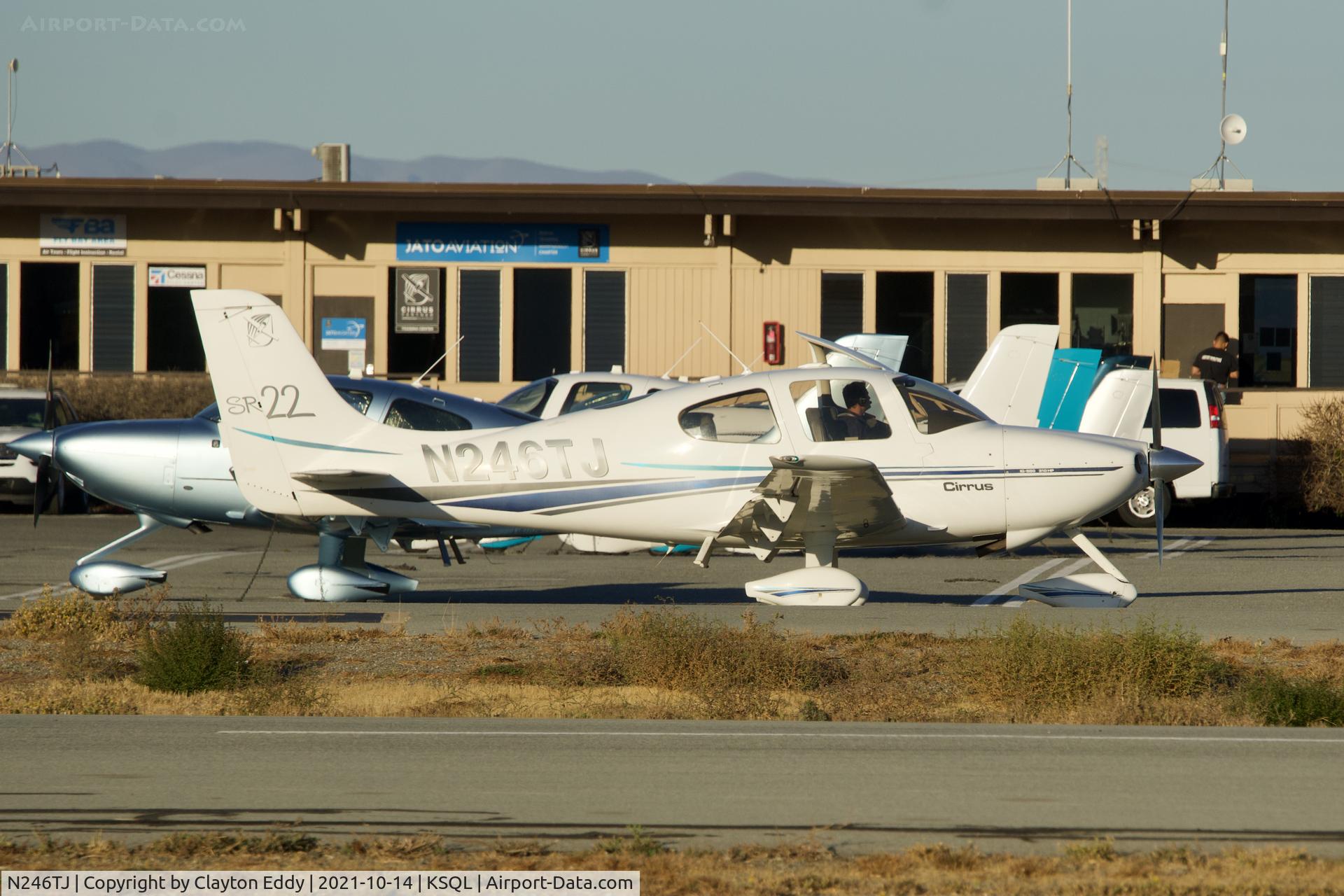 N246TJ, 2002 Cirrus SR22 C/N 0382, San Carlos airport California 2021.