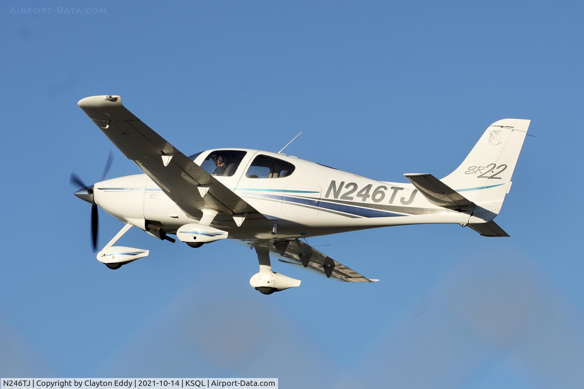 N246TJ, 2002 Cirrus SR22 C/N 0382, San Carlos airport California 2021.