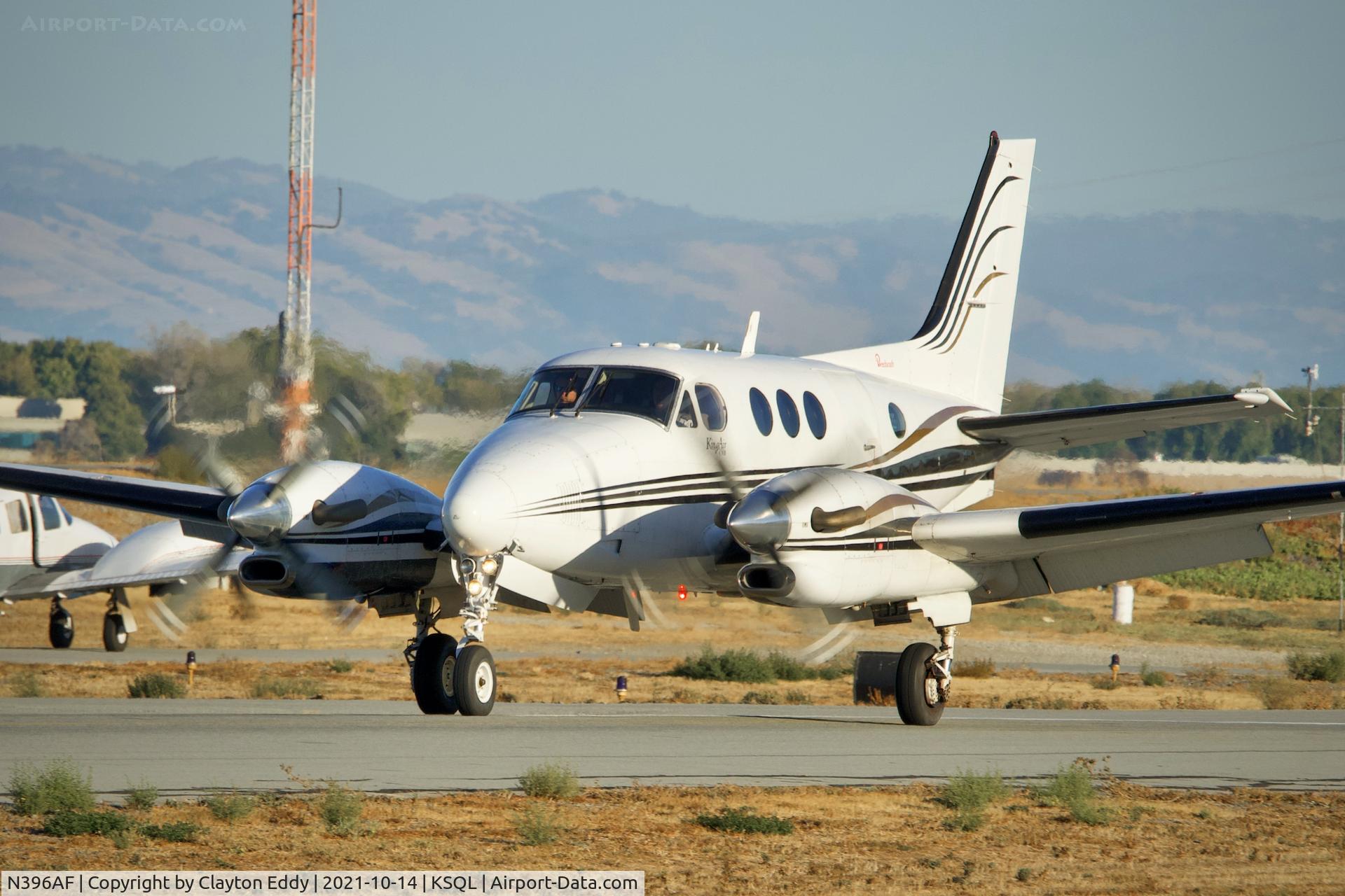 N396AF, 1998 Raytheon C90A King Air C/N LJ-1540, San Carlos airport California 2021.